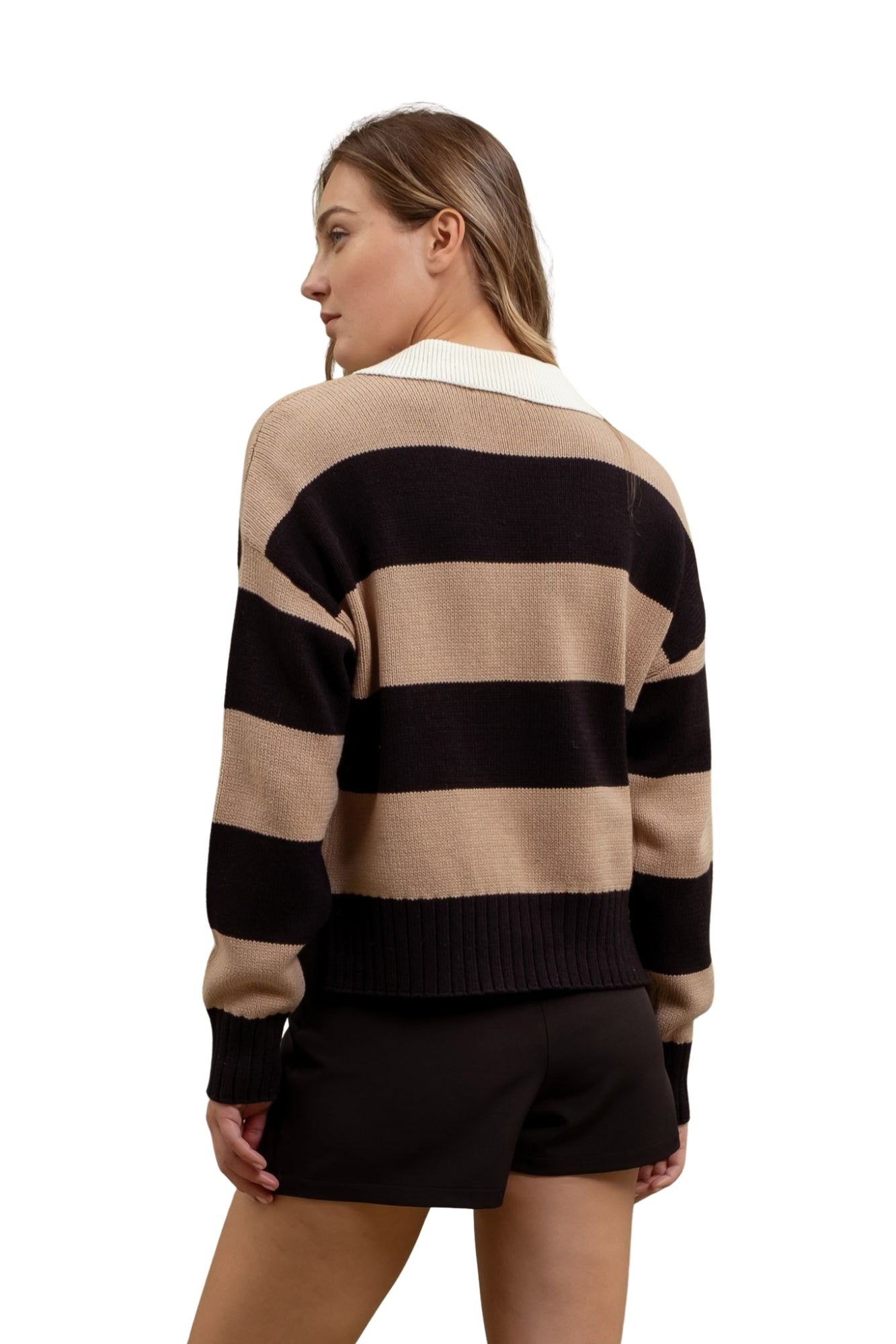 STRIPE LONG SLEEVE KNIT SWEATER