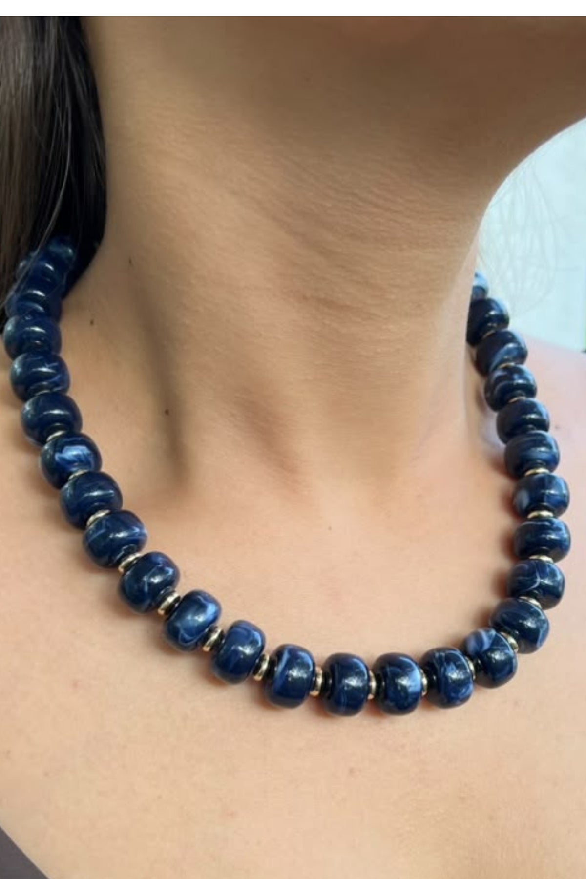 MARBLE STONE BEADED NECKLACE