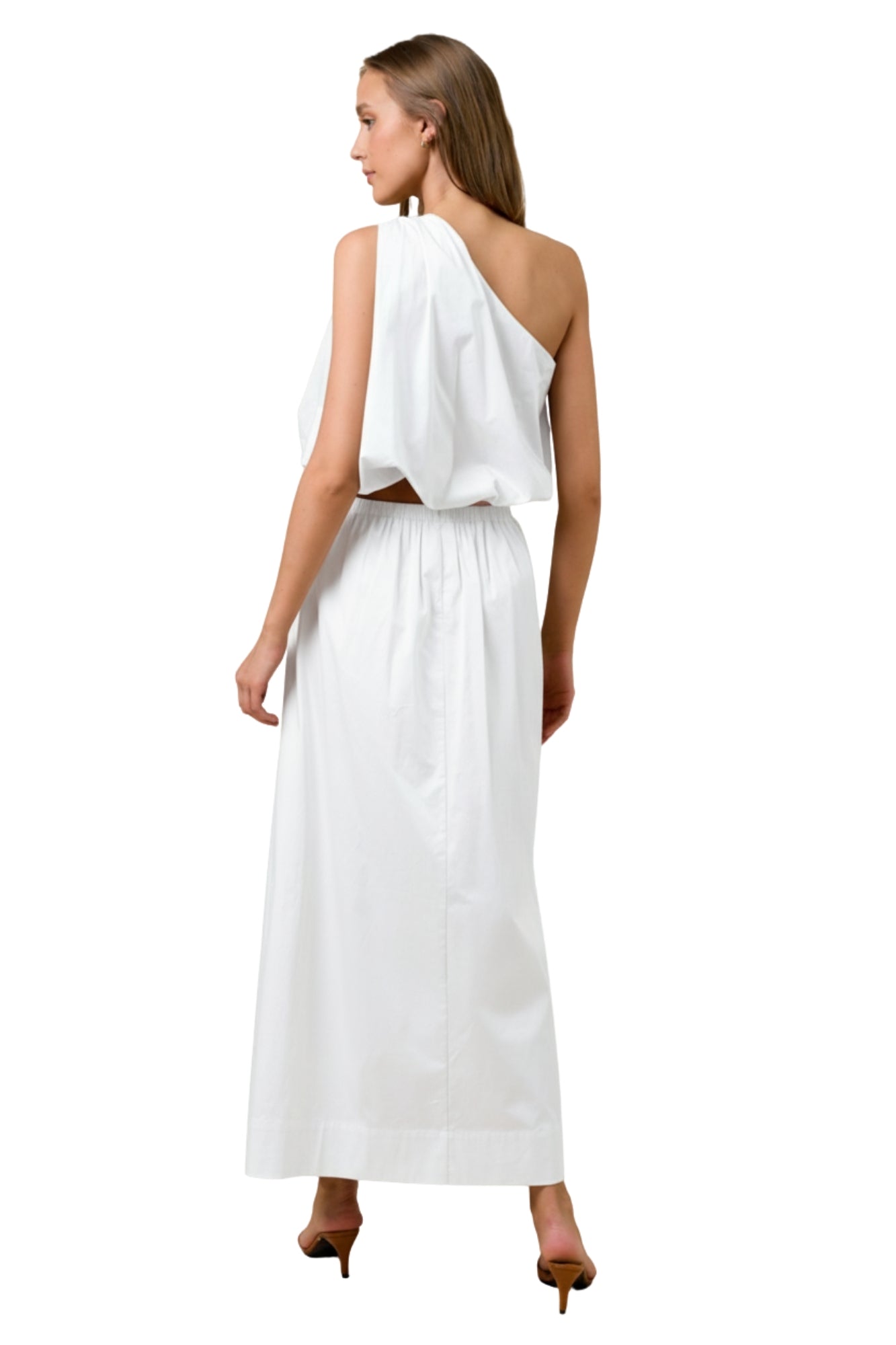 GATHERED TOP & MAXI SKIRT SET