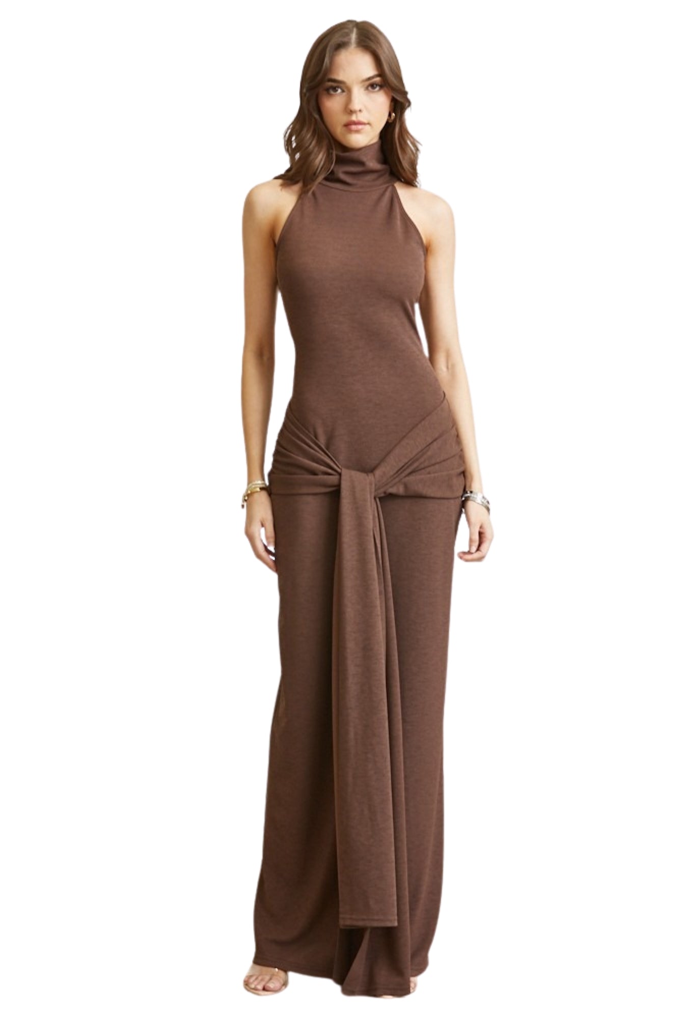 MOCK NECK MAXI DRESS