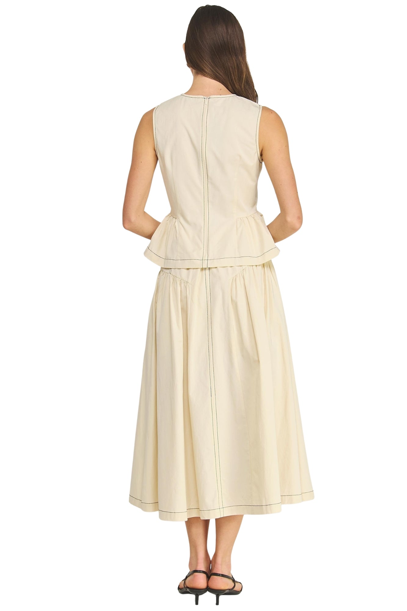 TOP-STITCH BUCKLE DETAIL POPLIM SET