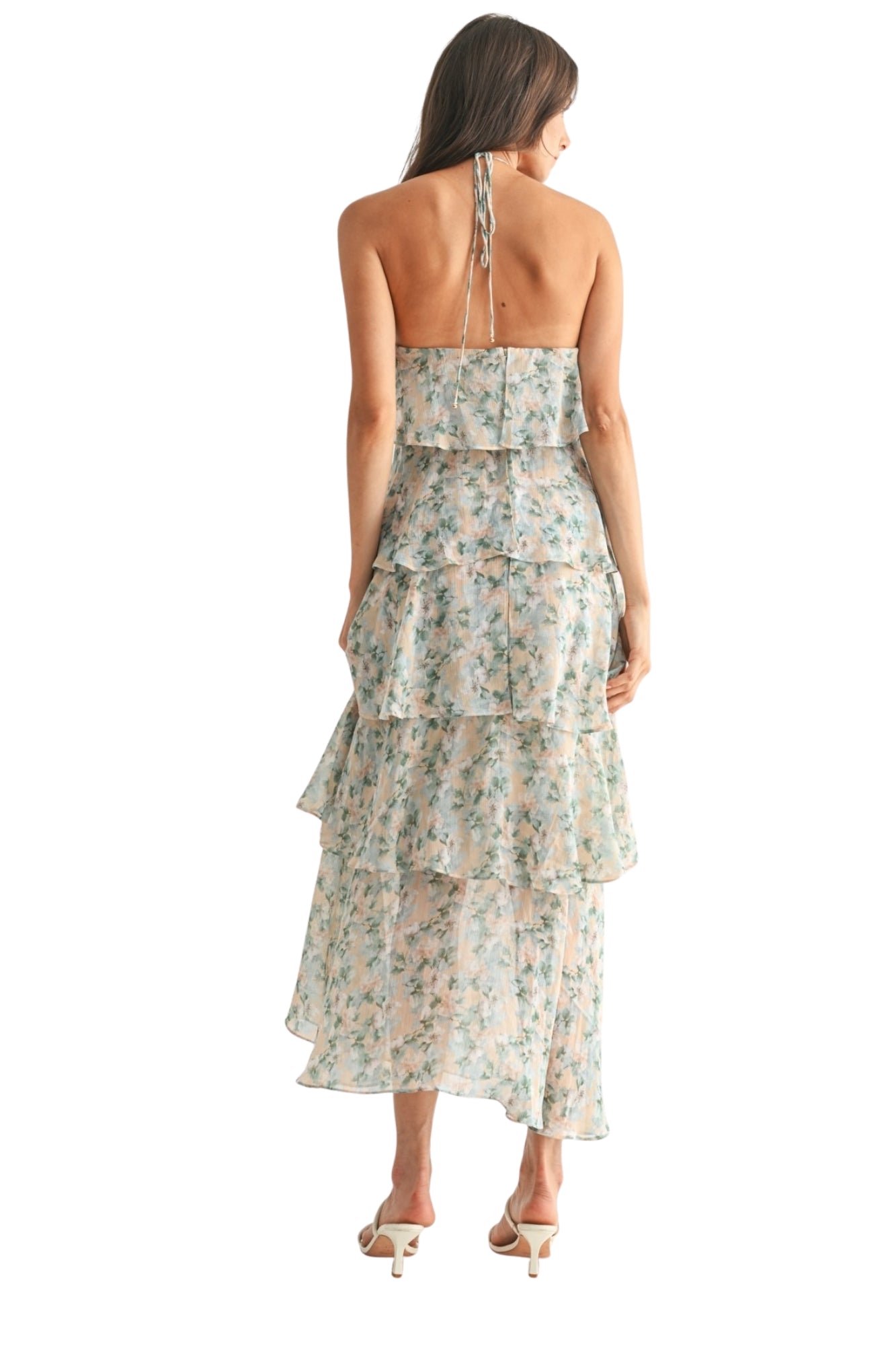 TIERED FLORAL MAXI DRESS