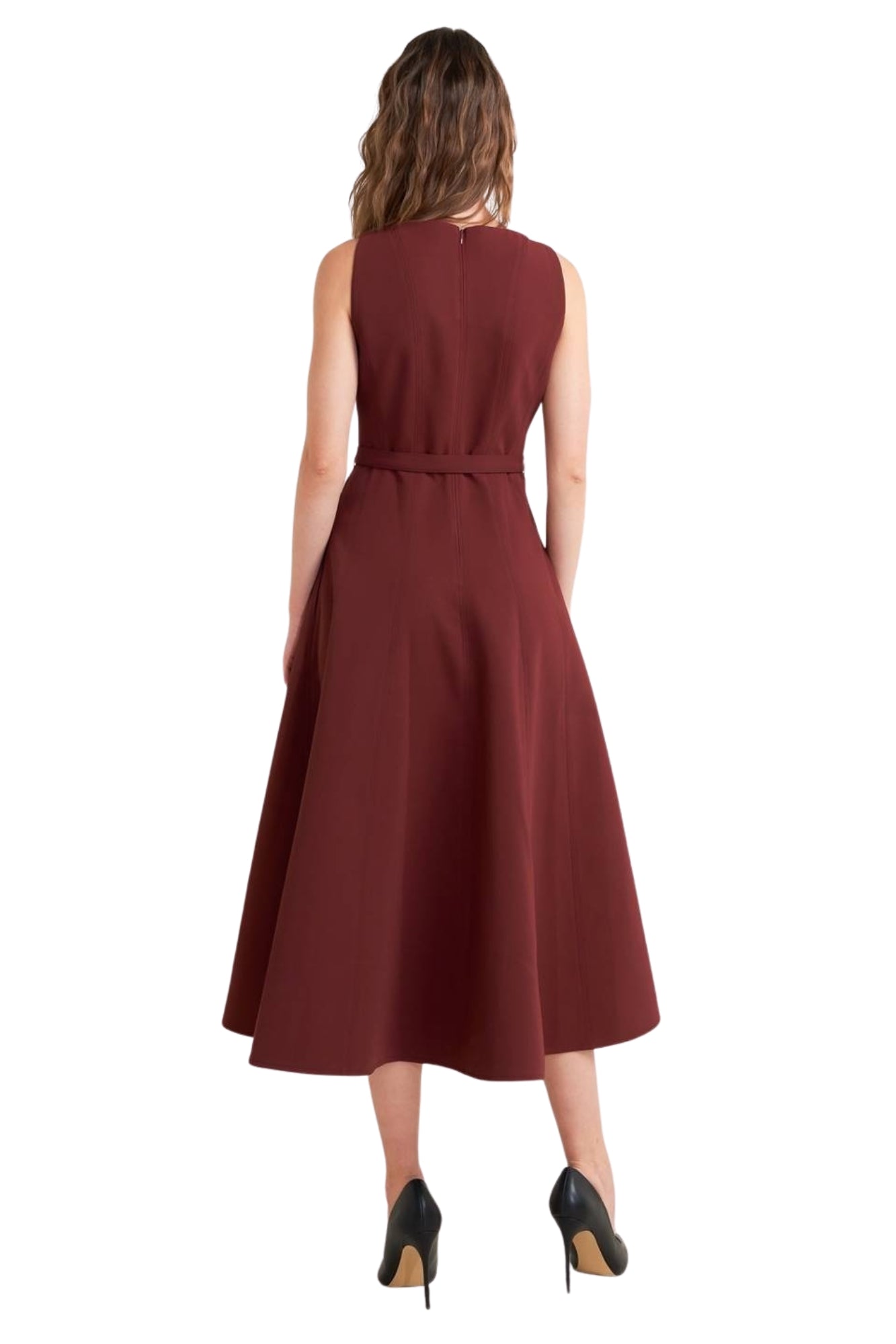 SOLID WOVEN MIDI DRESS