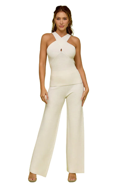 RIB KNIT TOP & PANTS SET