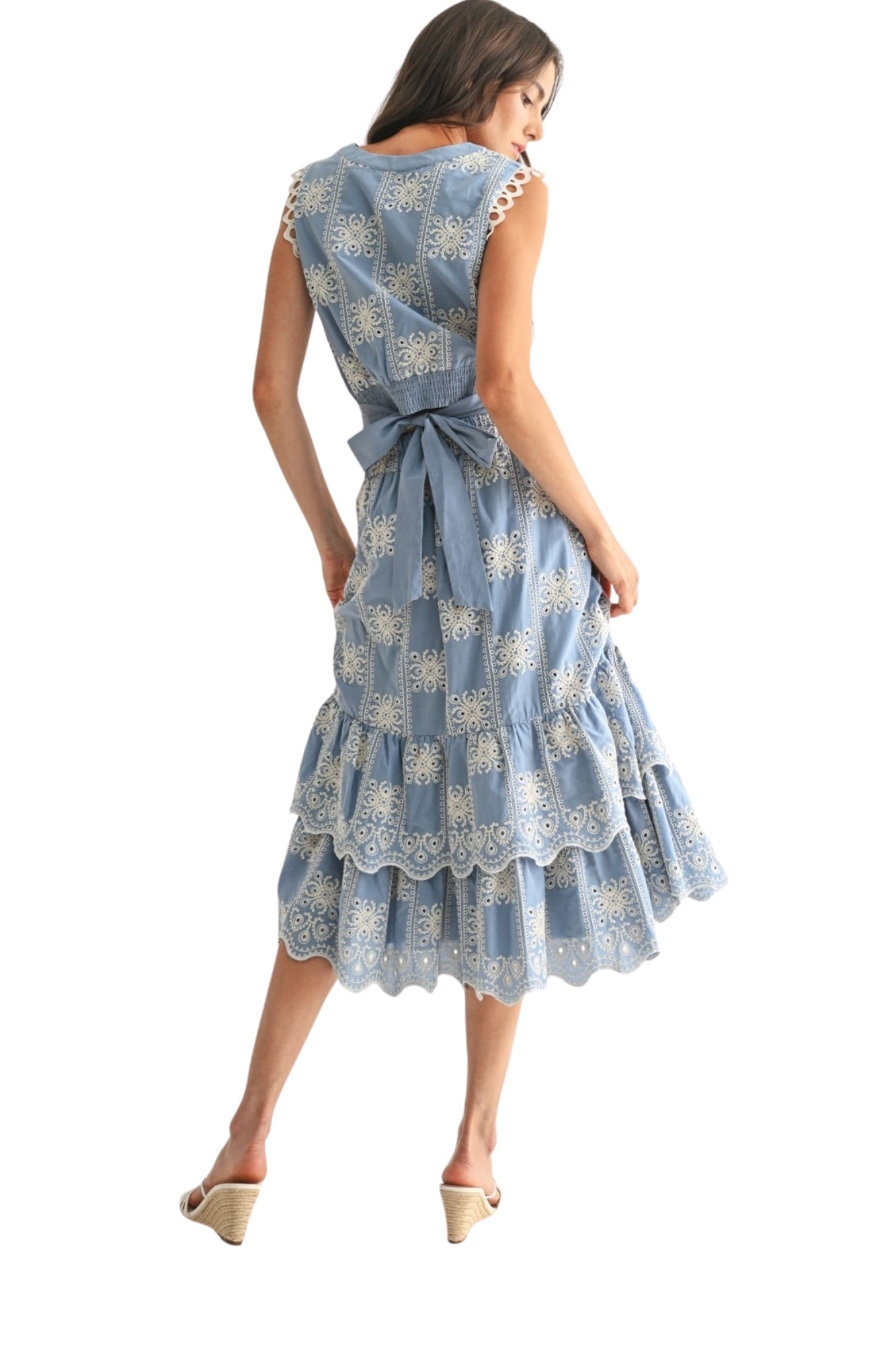 EMBROIDERED TOP & MIDI SKIRT SET