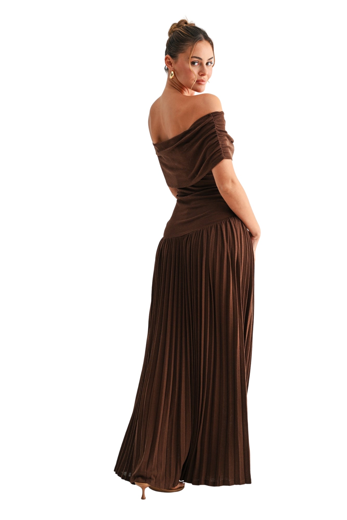 PLEATED MAXI DRESS