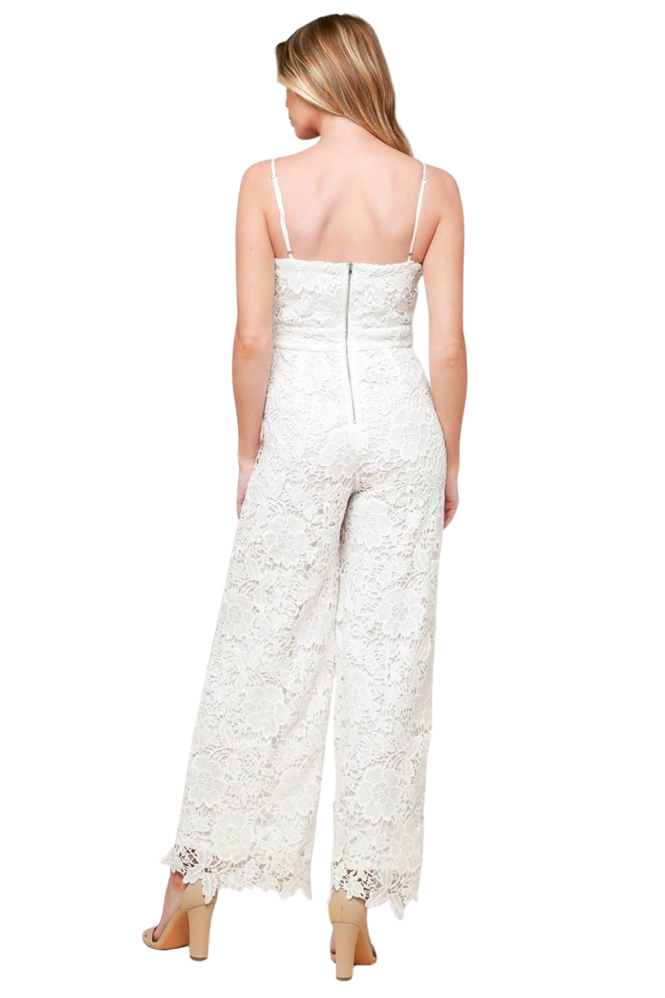 WOVEN LACE JUMPSUIT