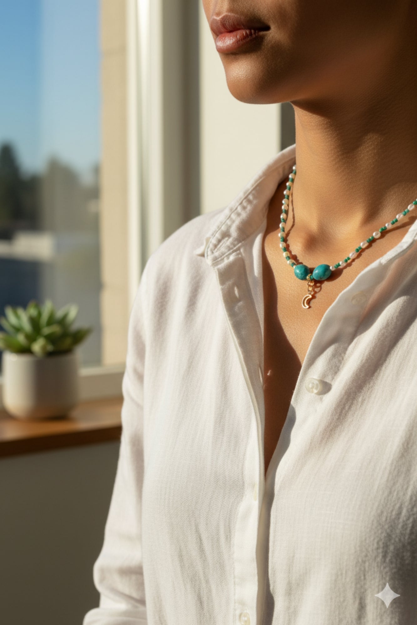 TURQUOISE & PEARLS NECKLACE