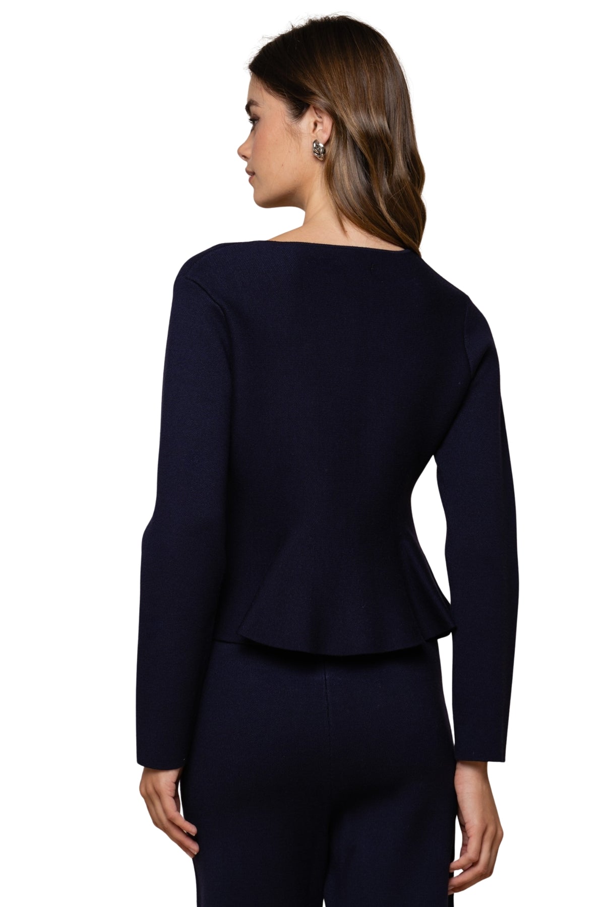 PEPLUM CARDIGAN & KNIT PANTS SET