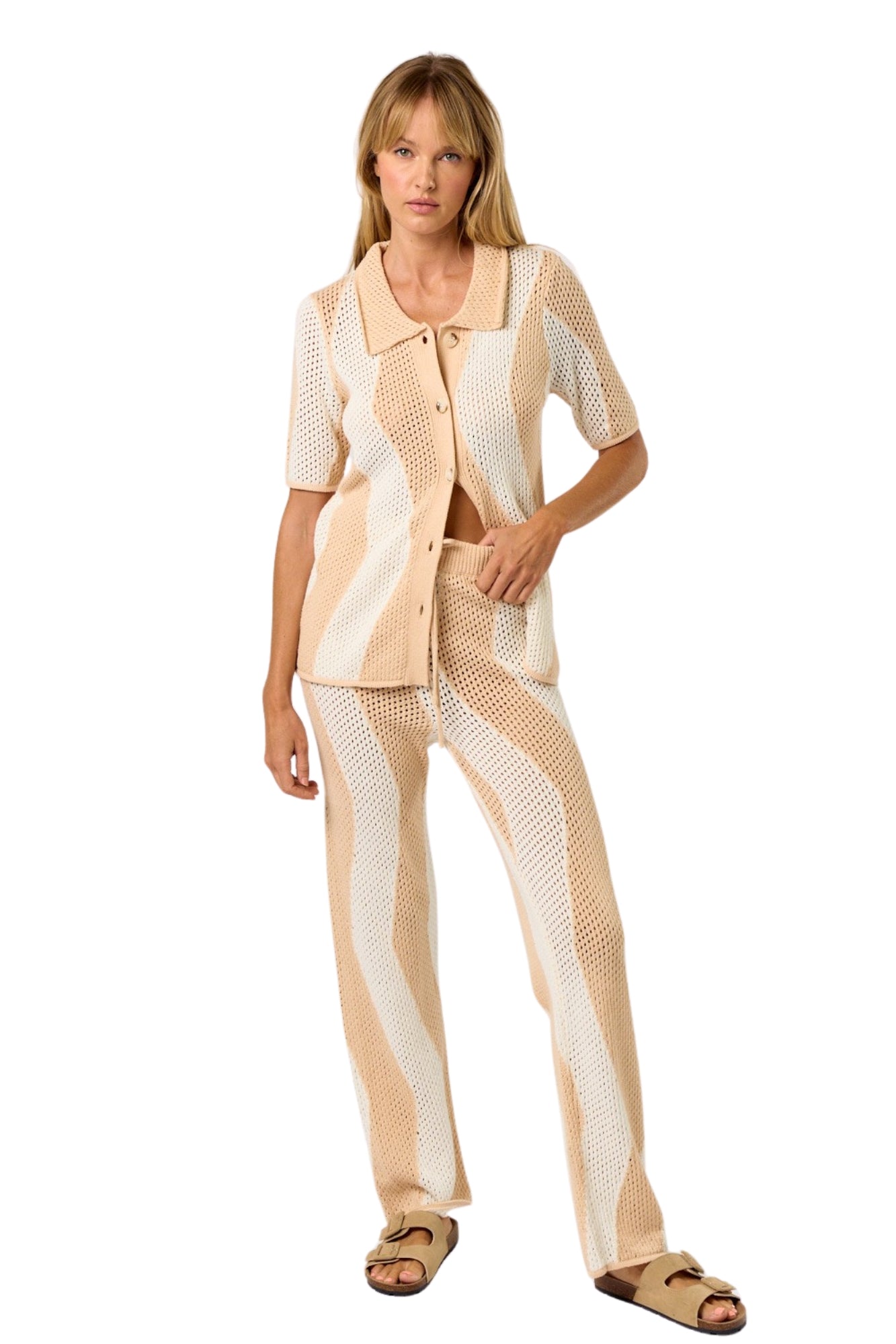 CROCHET BUTTON DOWN TOP & MATCHING PANT