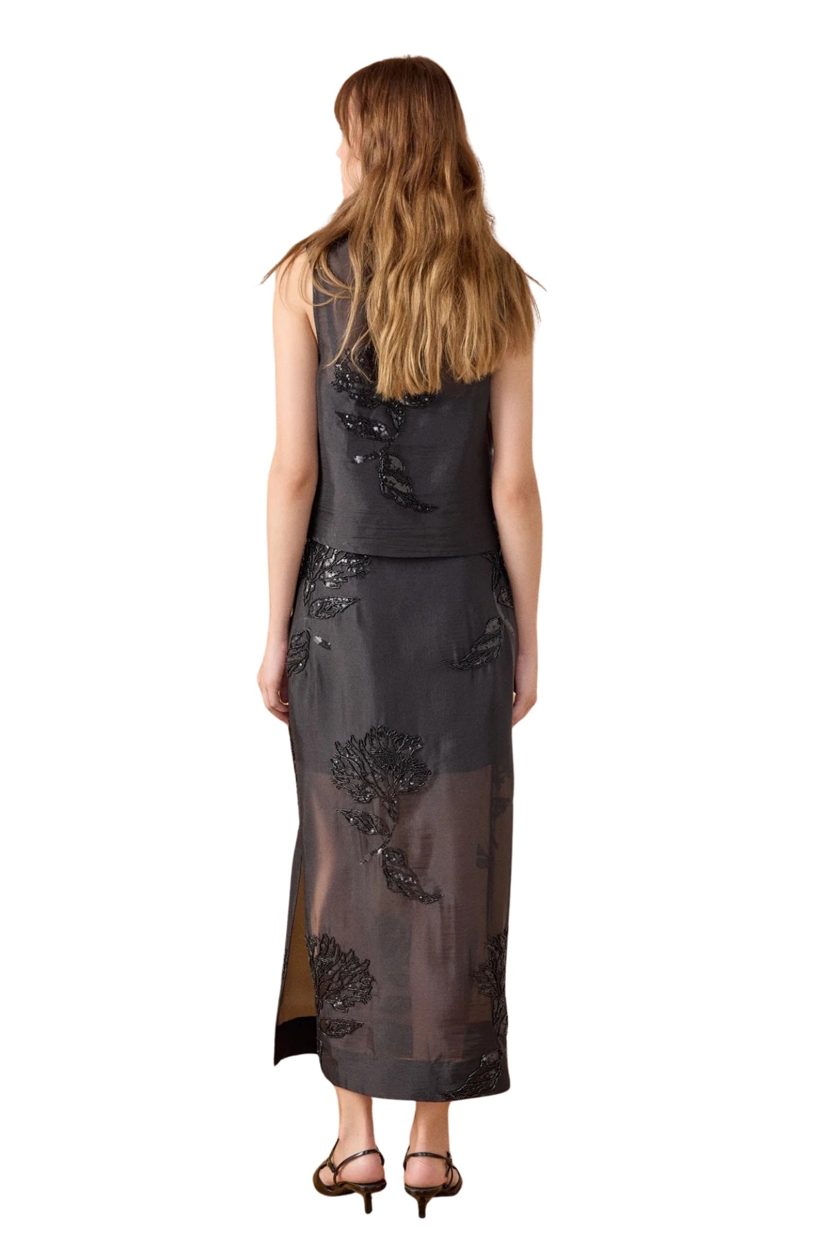 FLORAL BEADED SHEER SET