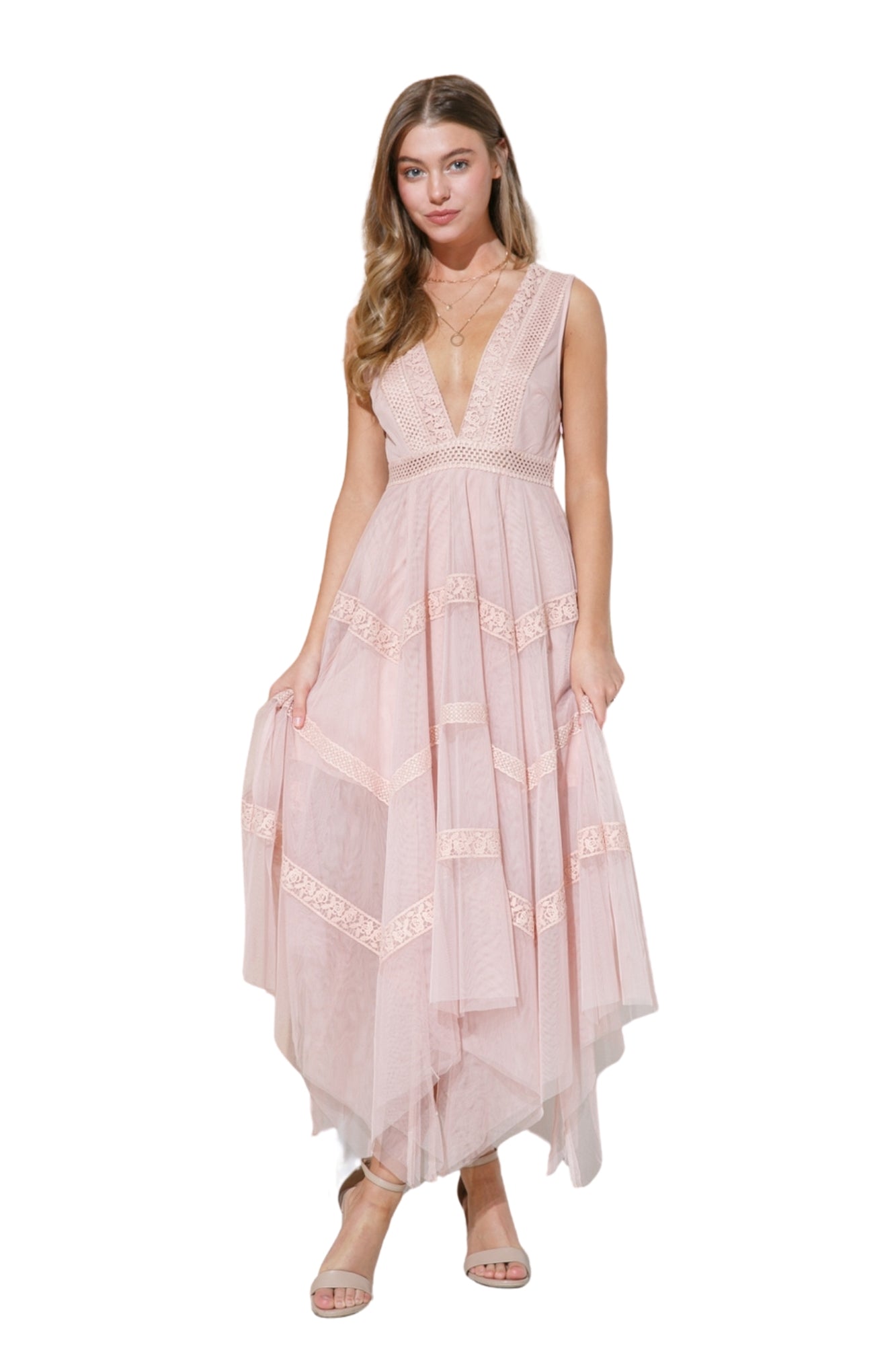 MESH ROMANTIC MIDI DRESS