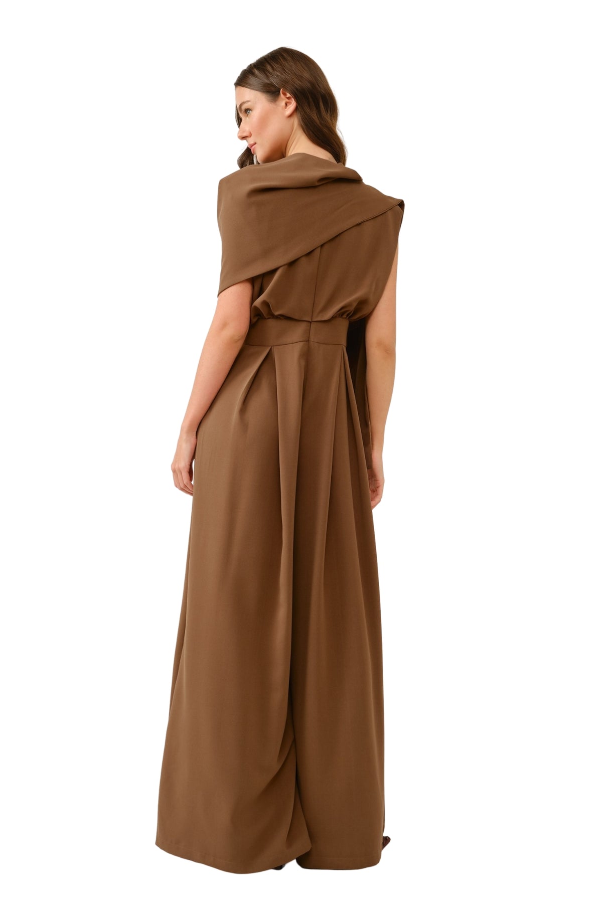 DRAPED JUMPSUIT WITH CAPE
