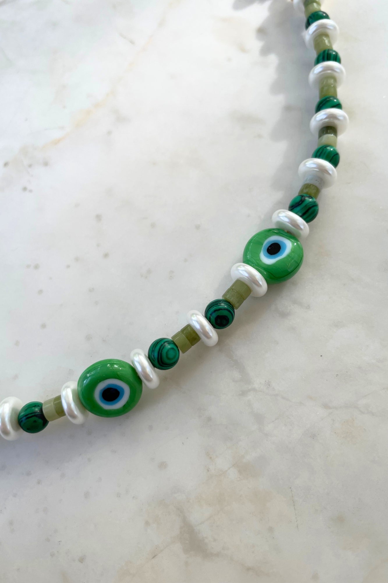 GREEN EVIL EYE NECKLACE