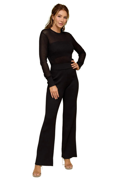 SHEER KNIT TOP & PANTS SET
