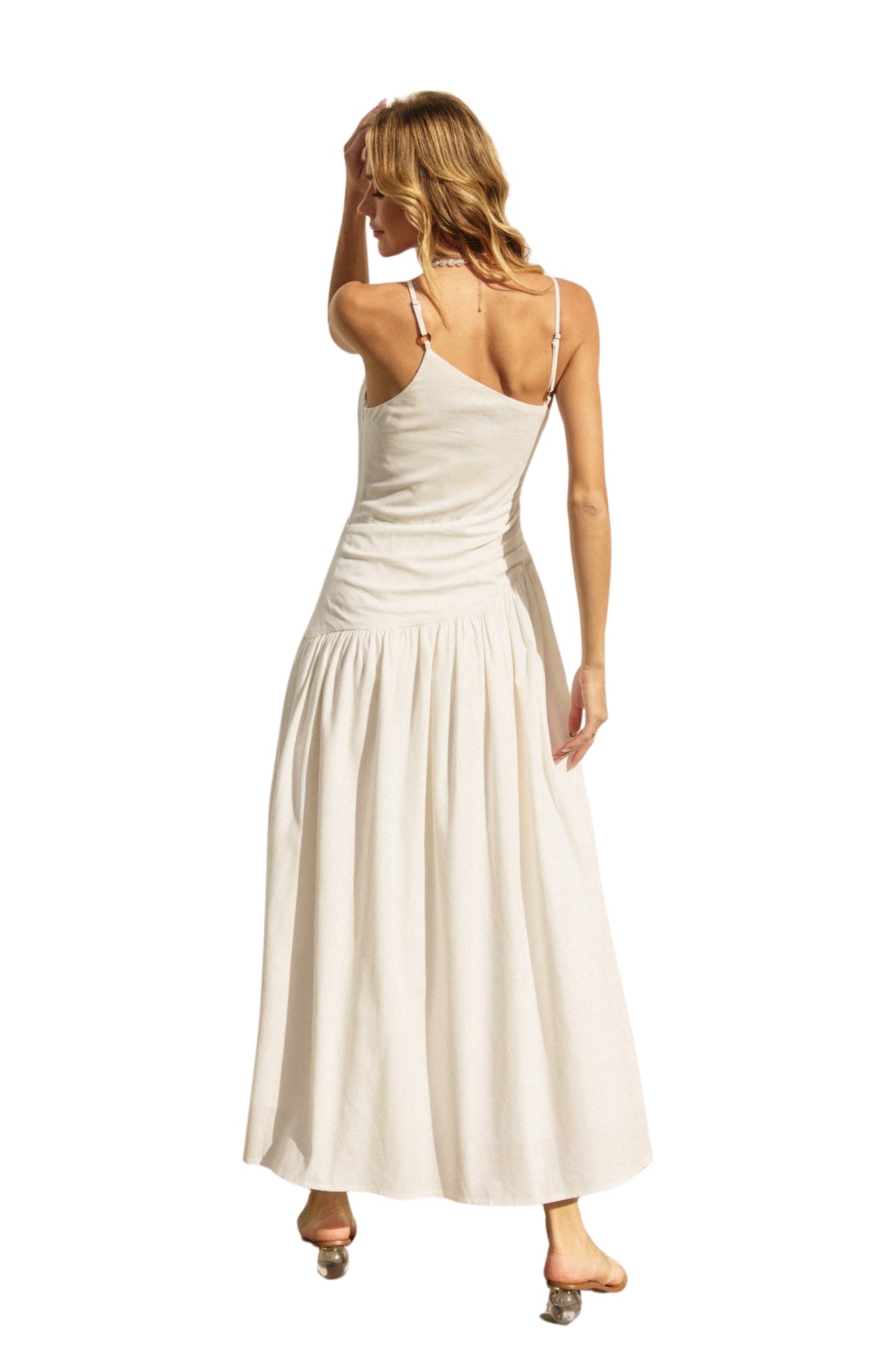 HEAVEN SENT DROP WAIST RUCHED DRESS