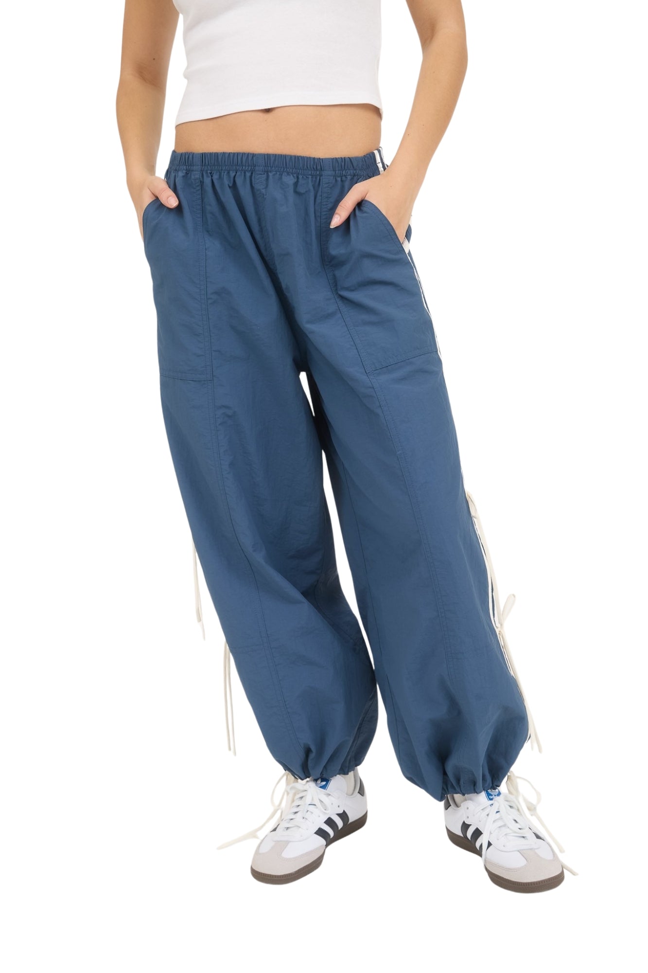 SIDE STRIPE TIE STRAP TRACK JOGGERS