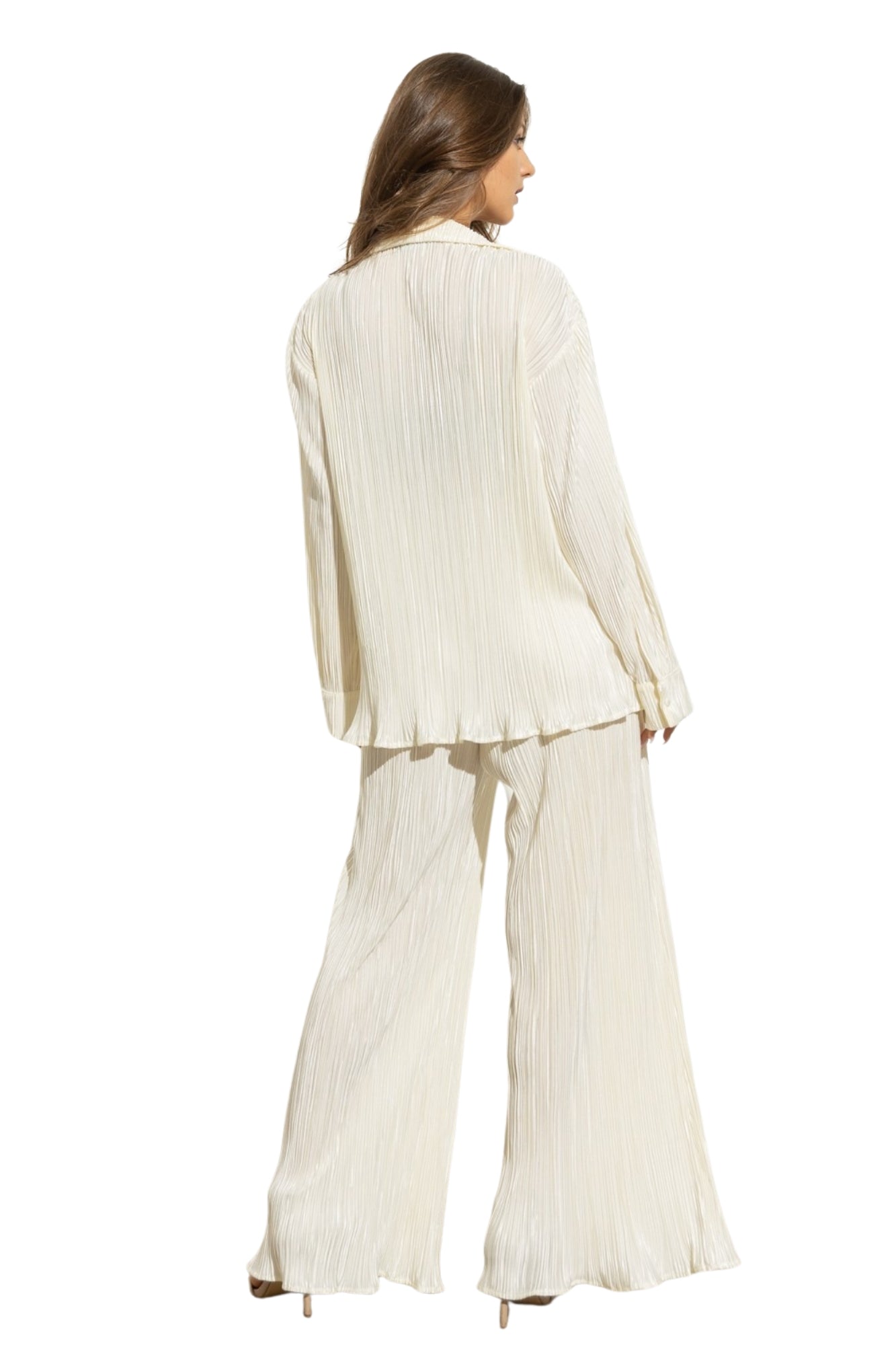 PLEATED BLOUSE & PANTS SET