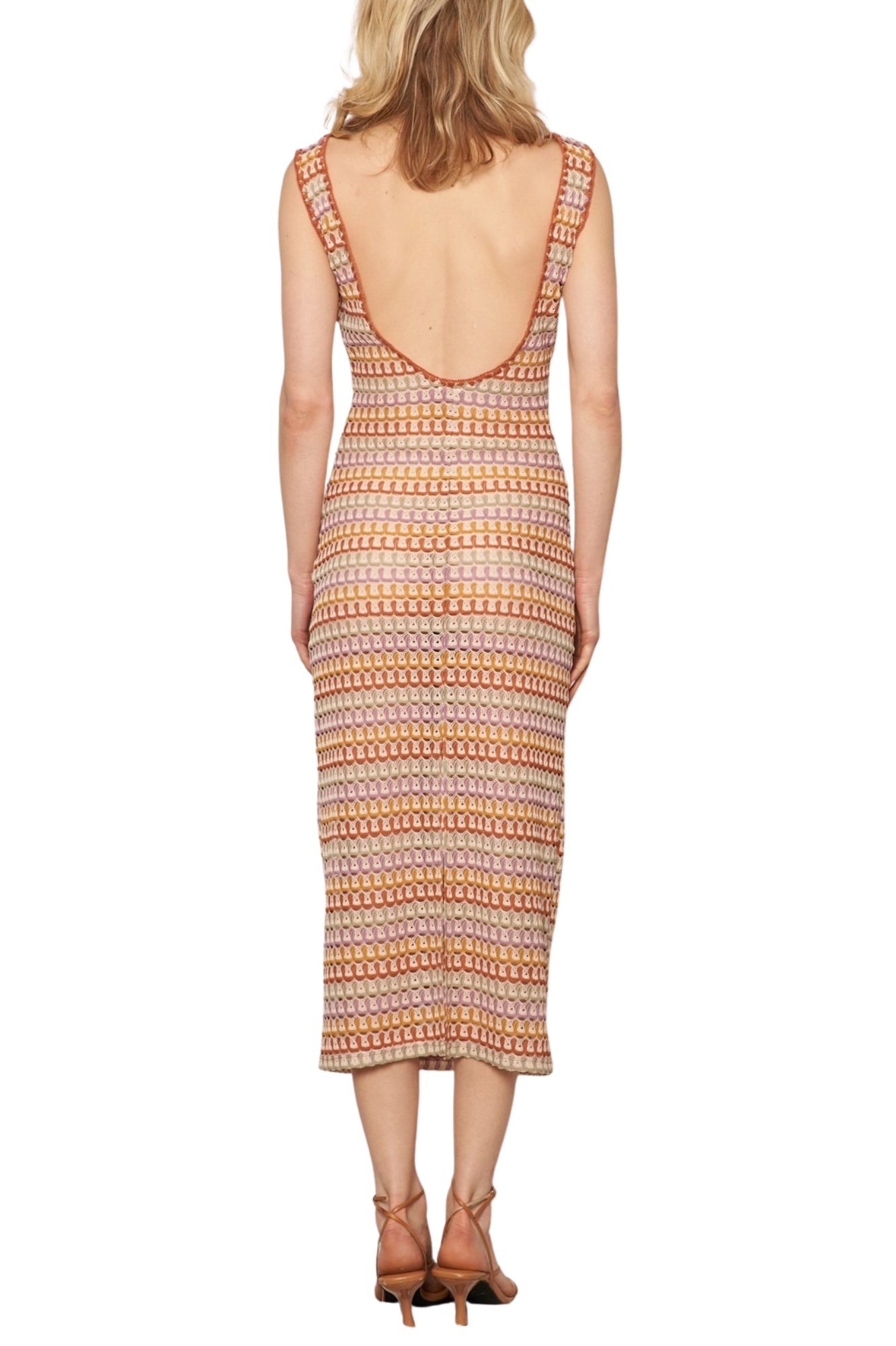 MULTICOLOR CROCHET MIDI DRESS