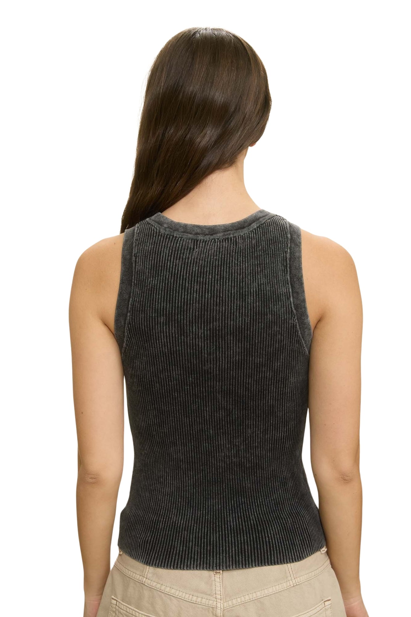 WASHED RIBBED TANK TOP