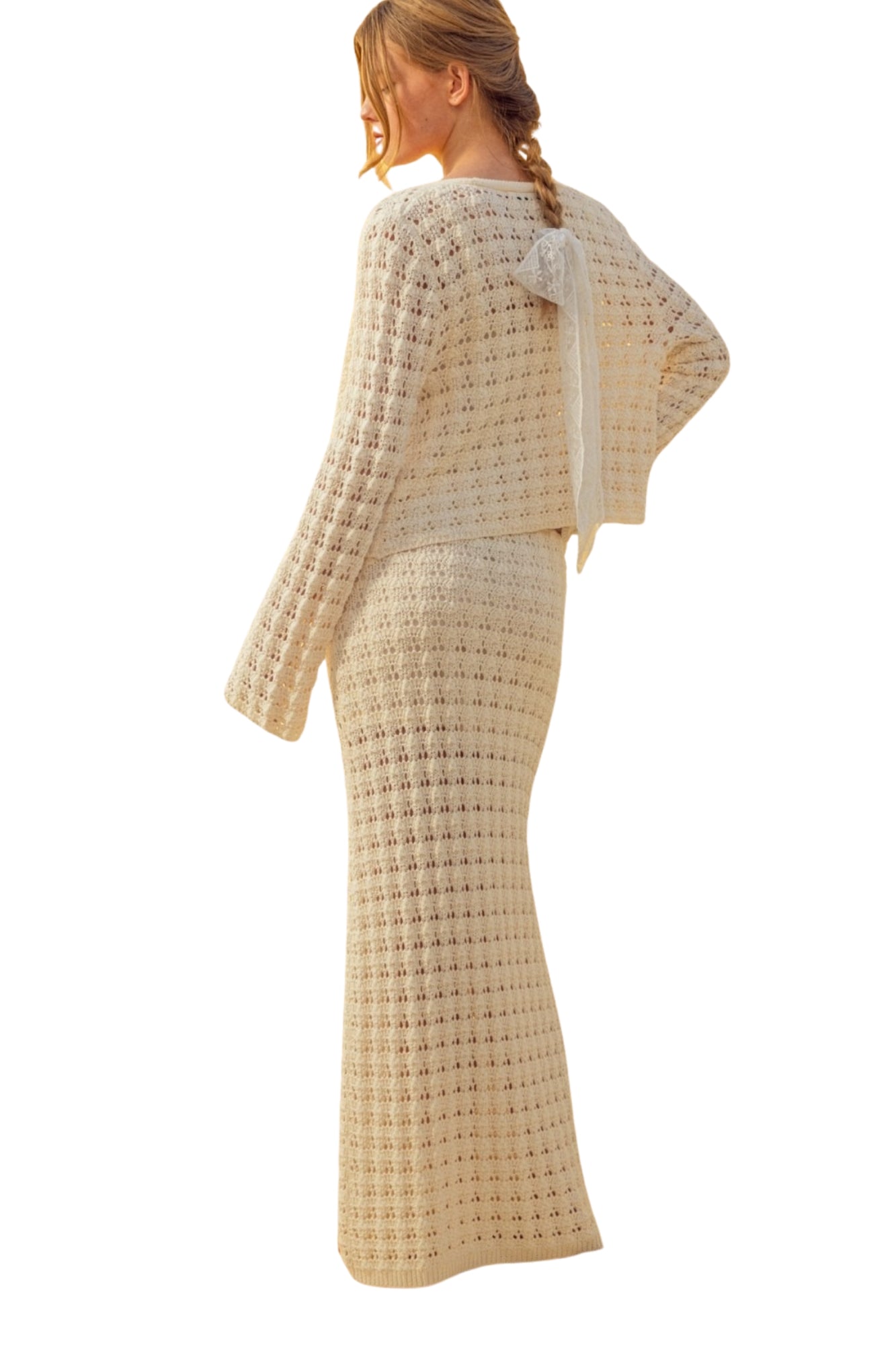 CROCHET CARDIGAN & MAXI SKIRT SET