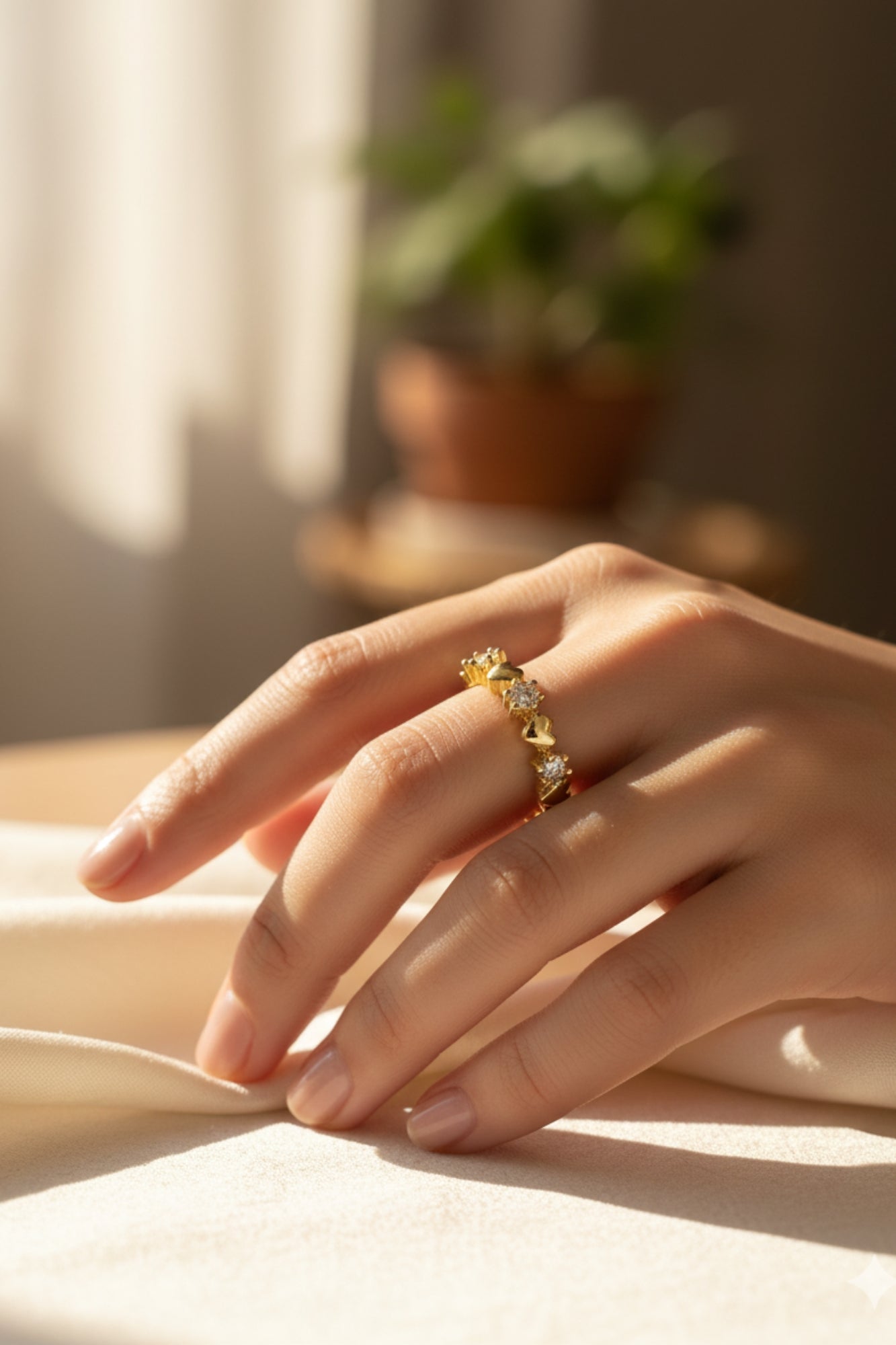 HEARTS ADJUSTABLE RING