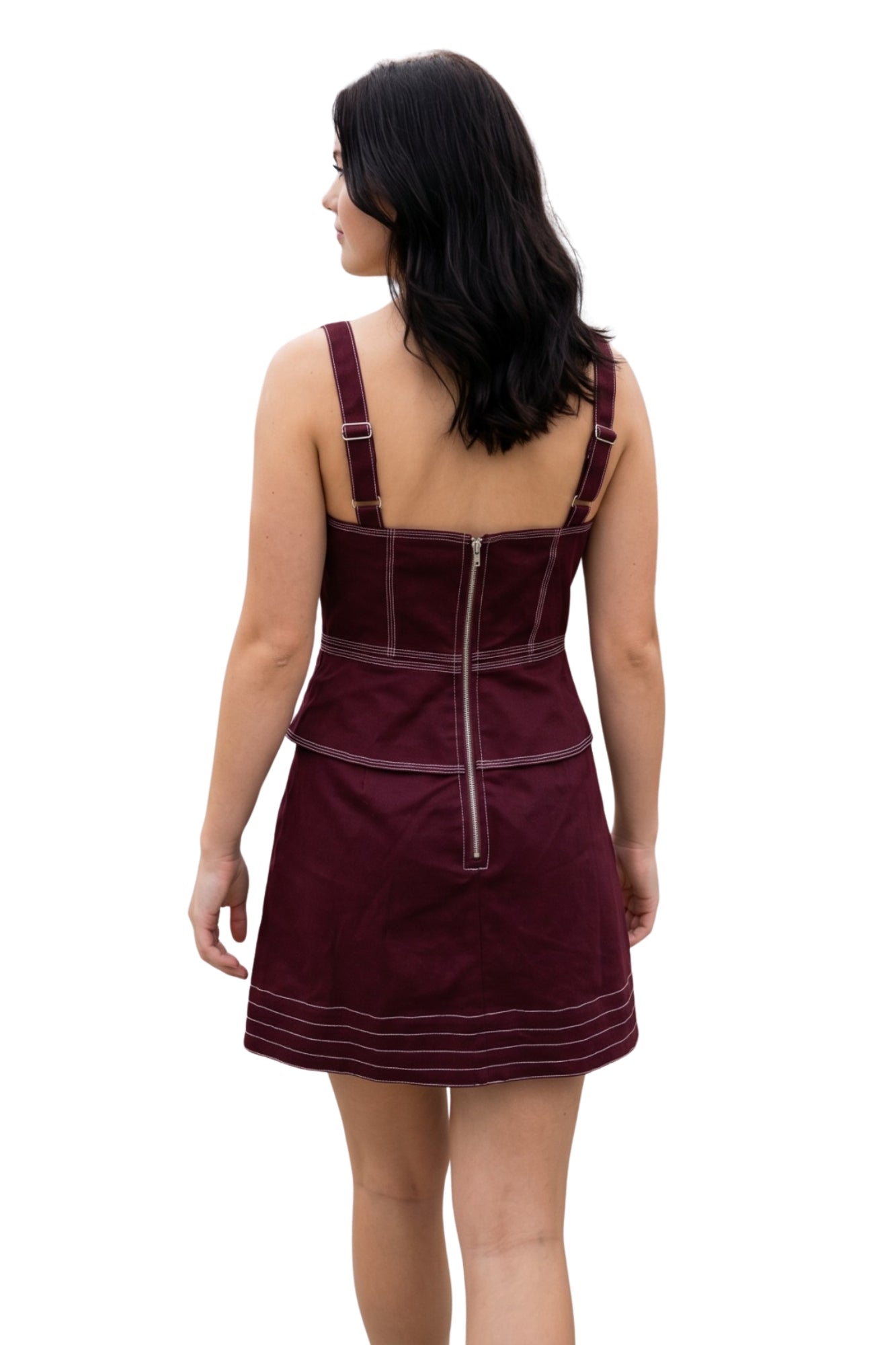 STITCH DETAIL MINI DRESS