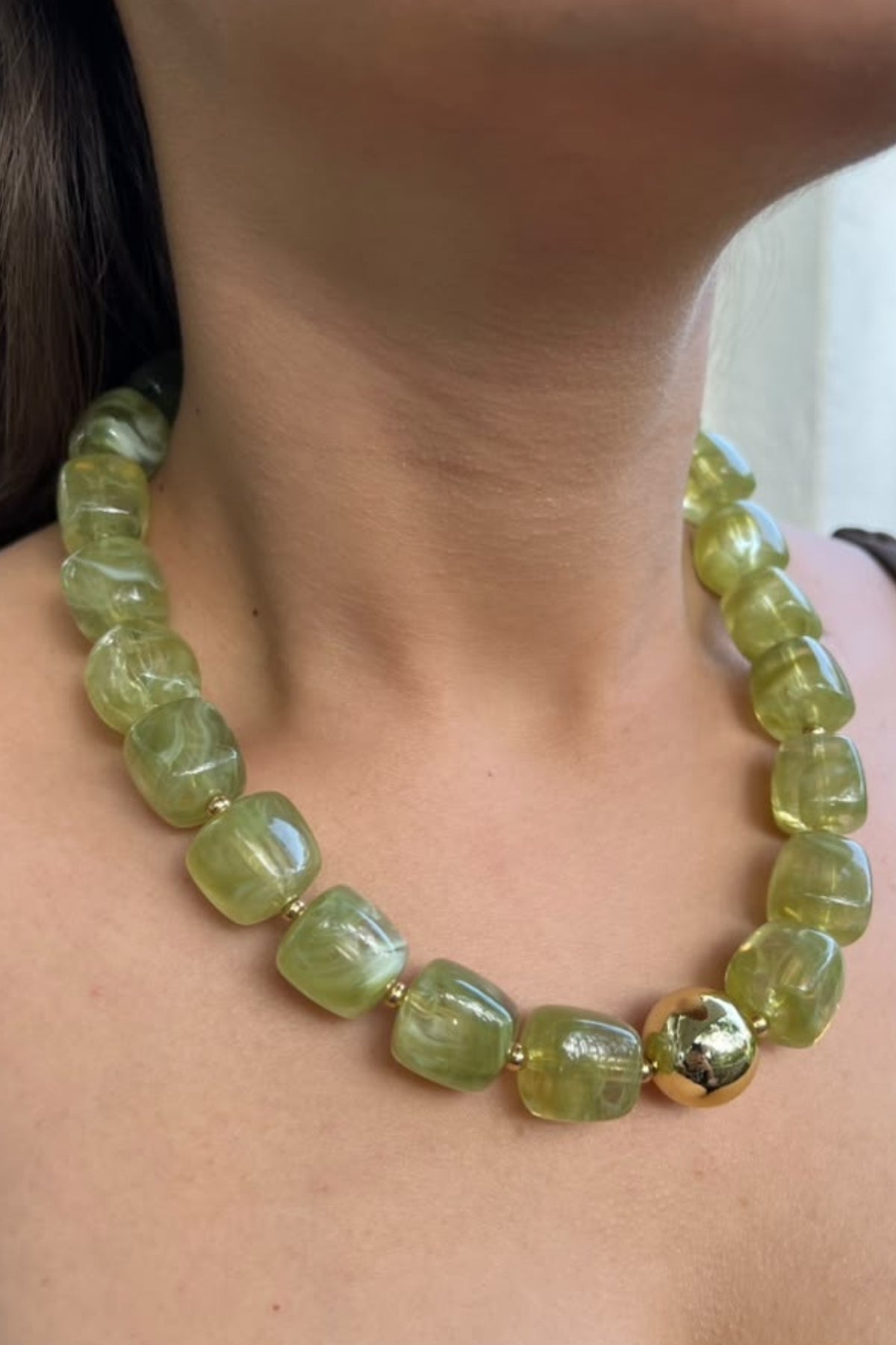 GREEN MARBLE NECKLACE