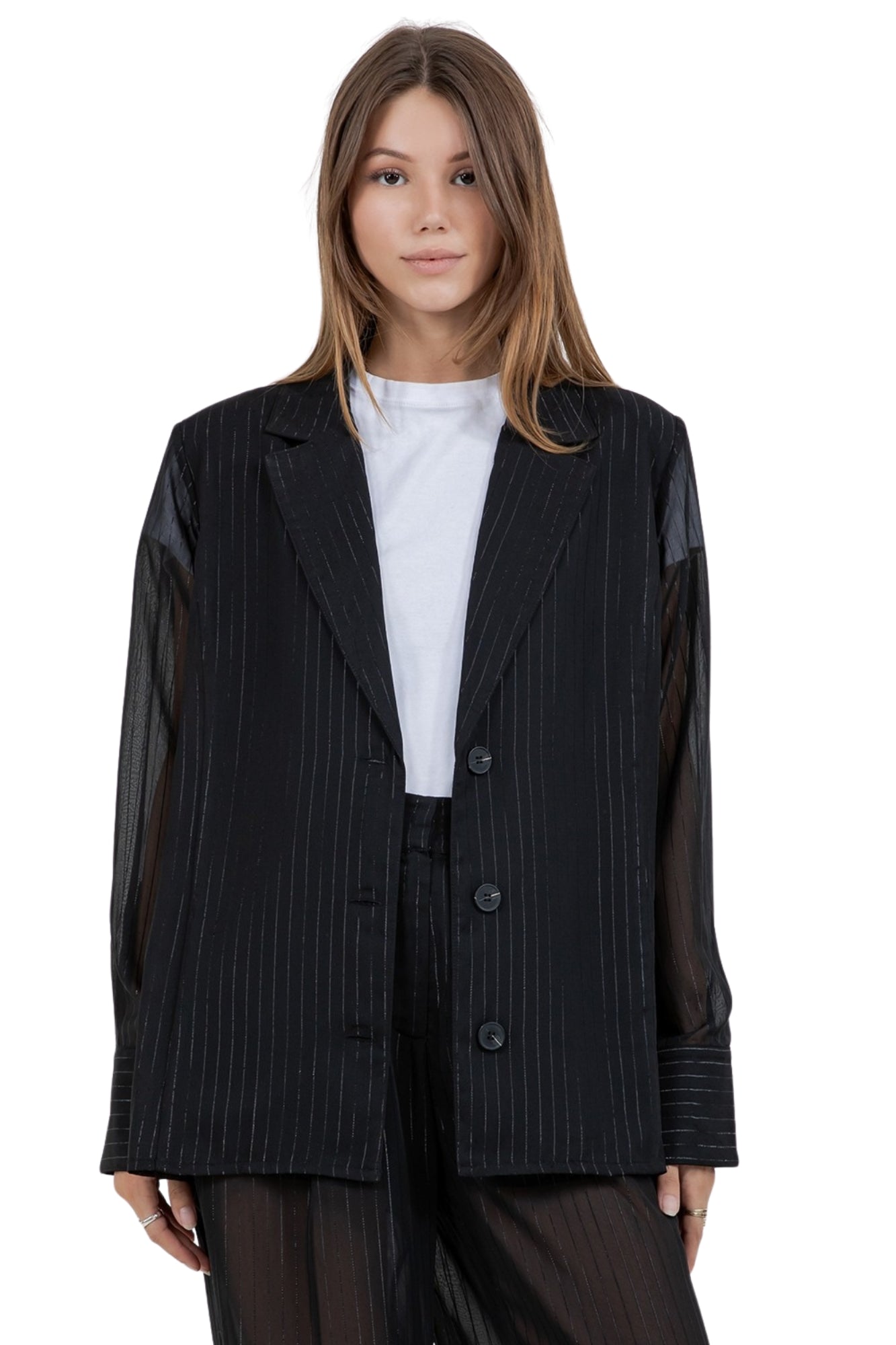 LIGHTWEIGHT LUREX BLAZER & PANTS SET