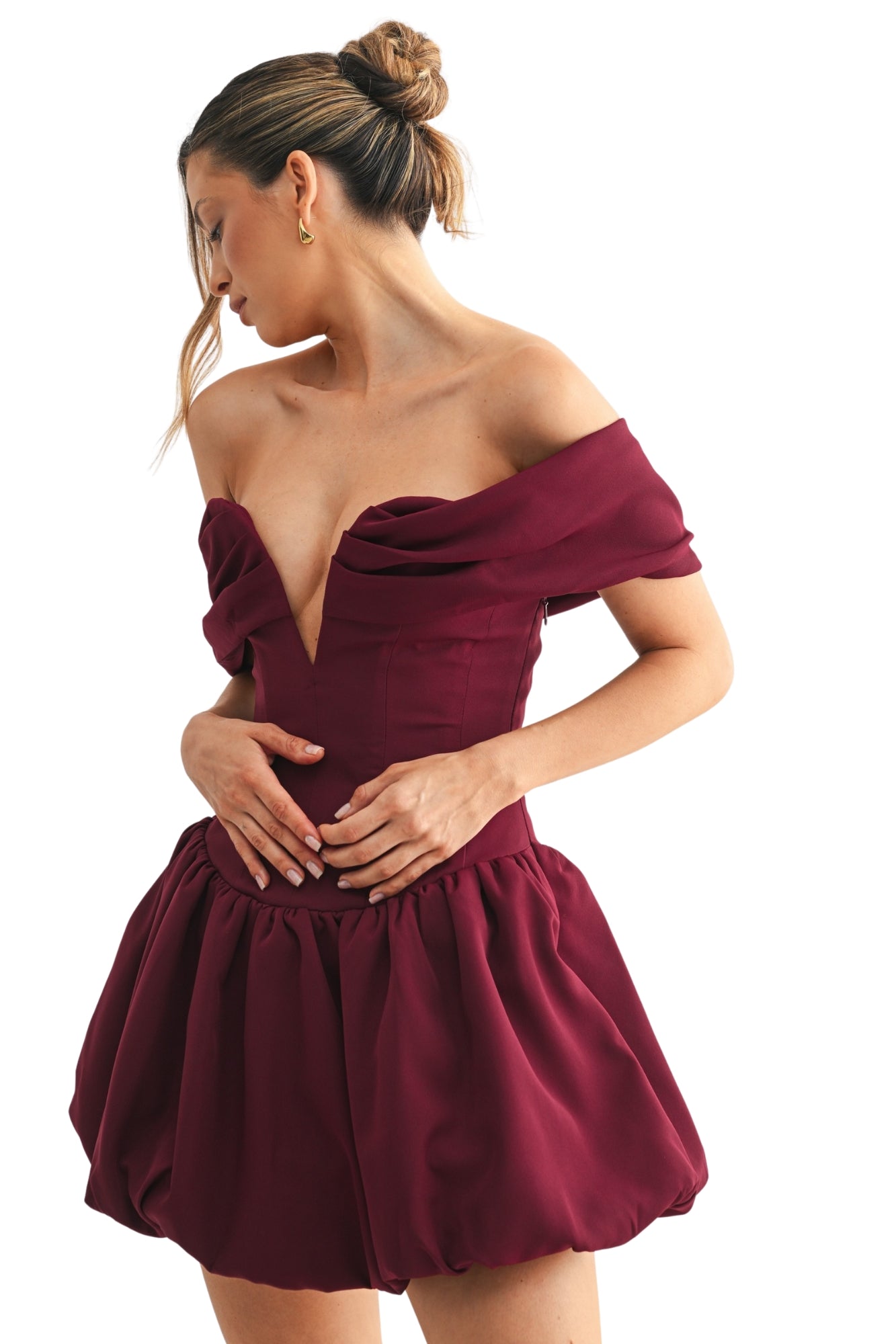 BUBBLE HEM SWEETHEART MINI DRESS