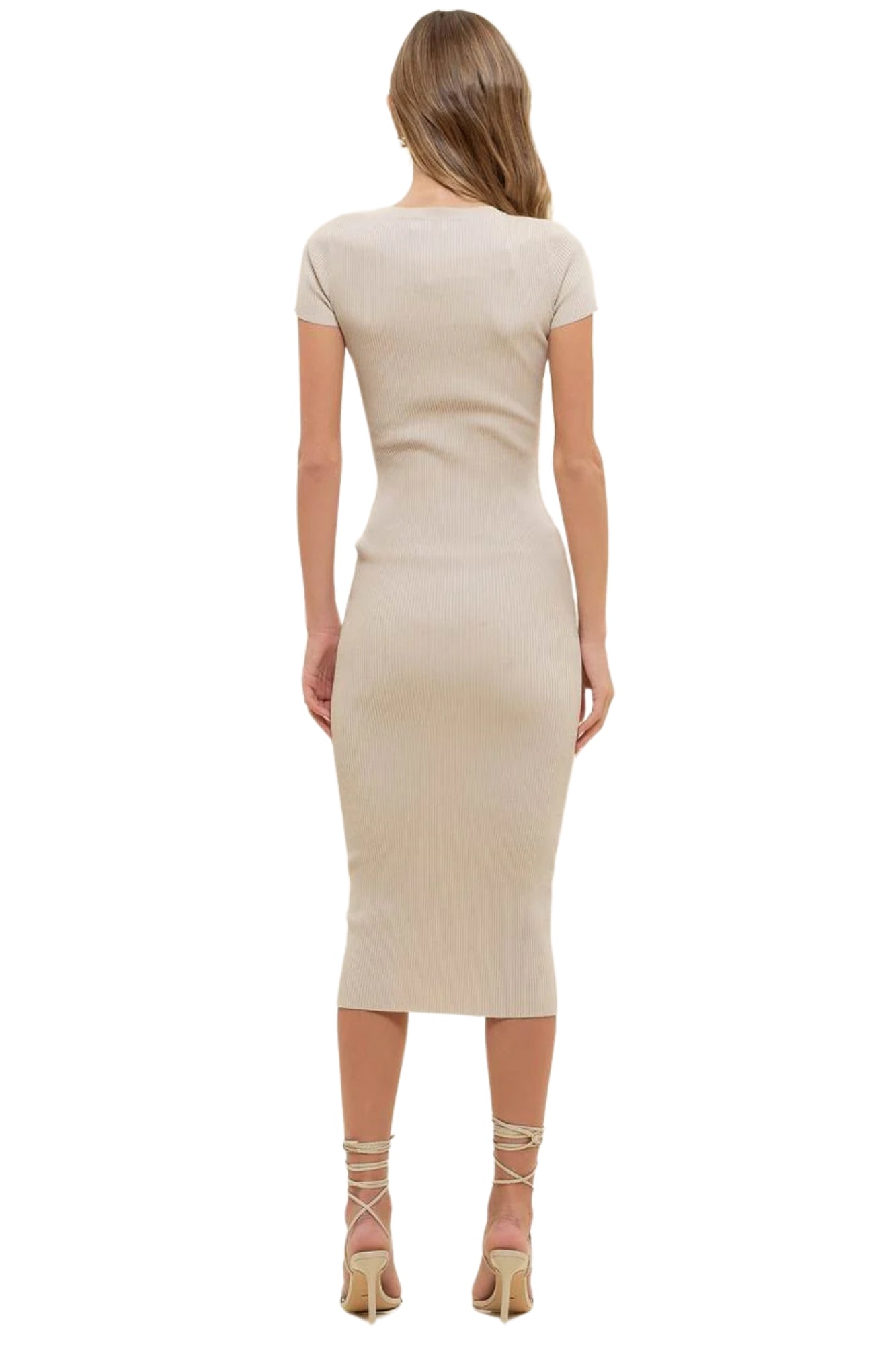 RIBBED KNIT MIDI DRESS