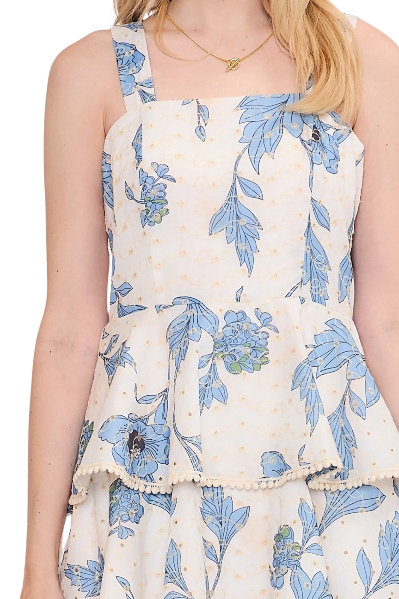 LOVELY PRINT TIERED MIDI DRESS