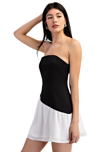 ASYMMETRICAL TUBE MINI DRESS