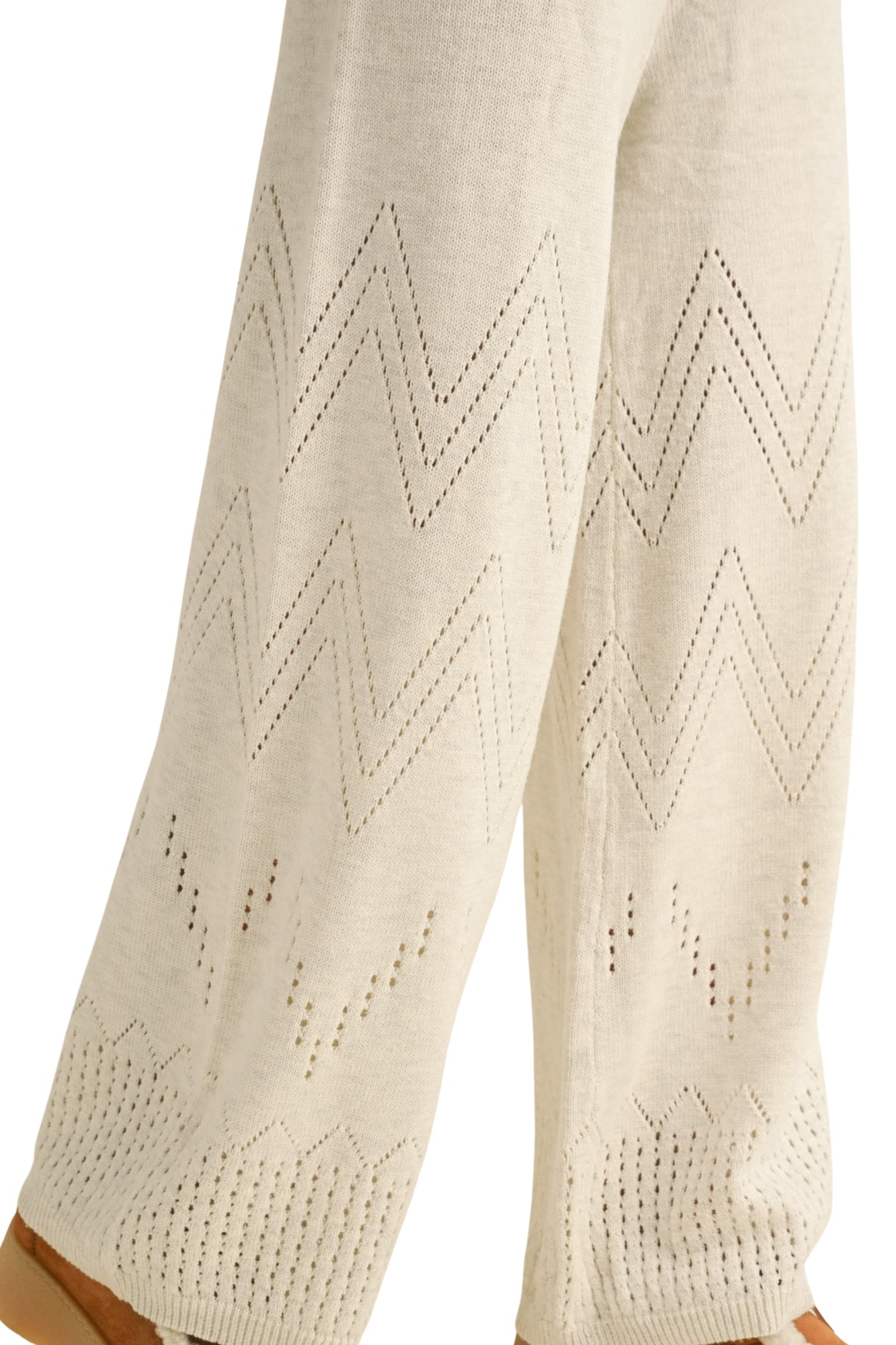 BORDER CROCHET KNITTED TOP & PANTS SET