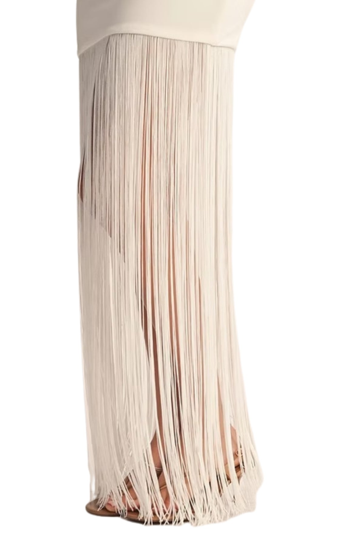 FRINGE BODYCON MAXI DRESS