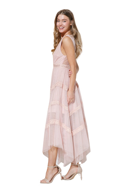 MESH ROMANTIC MIDI DRESS