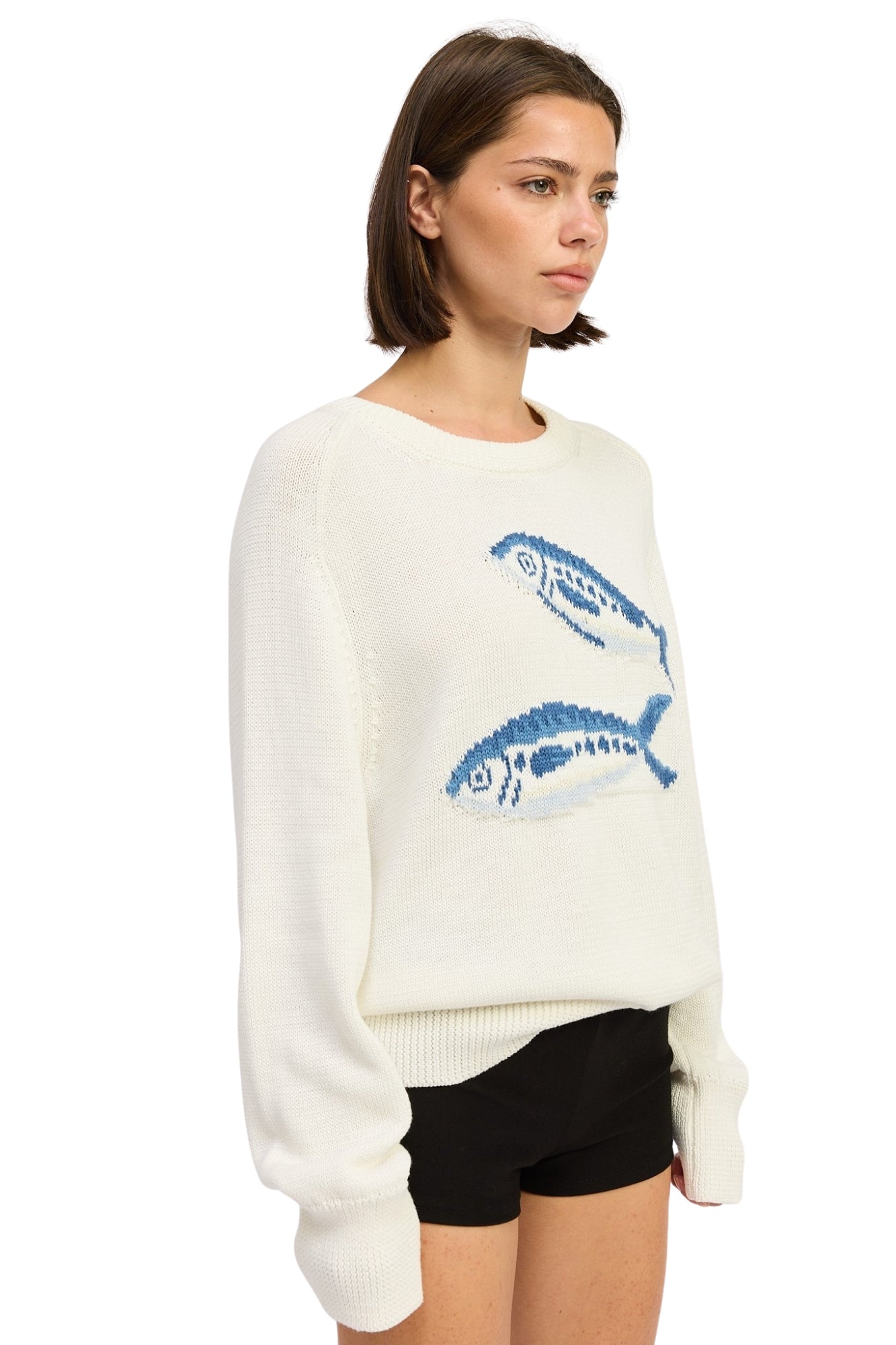 LONG SLEEVE GRAPHIC SARDINE SWEATER