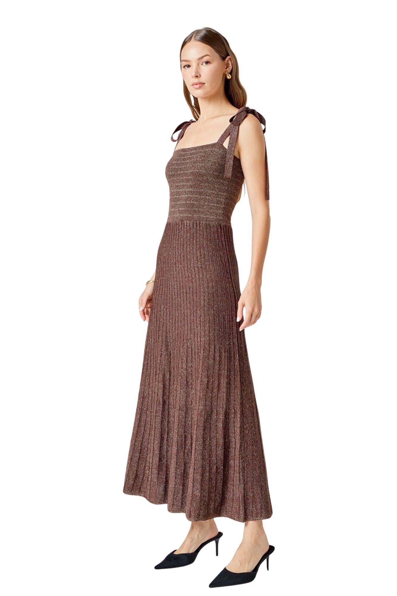 LUREX SLEEVELESS MAXI DRESS