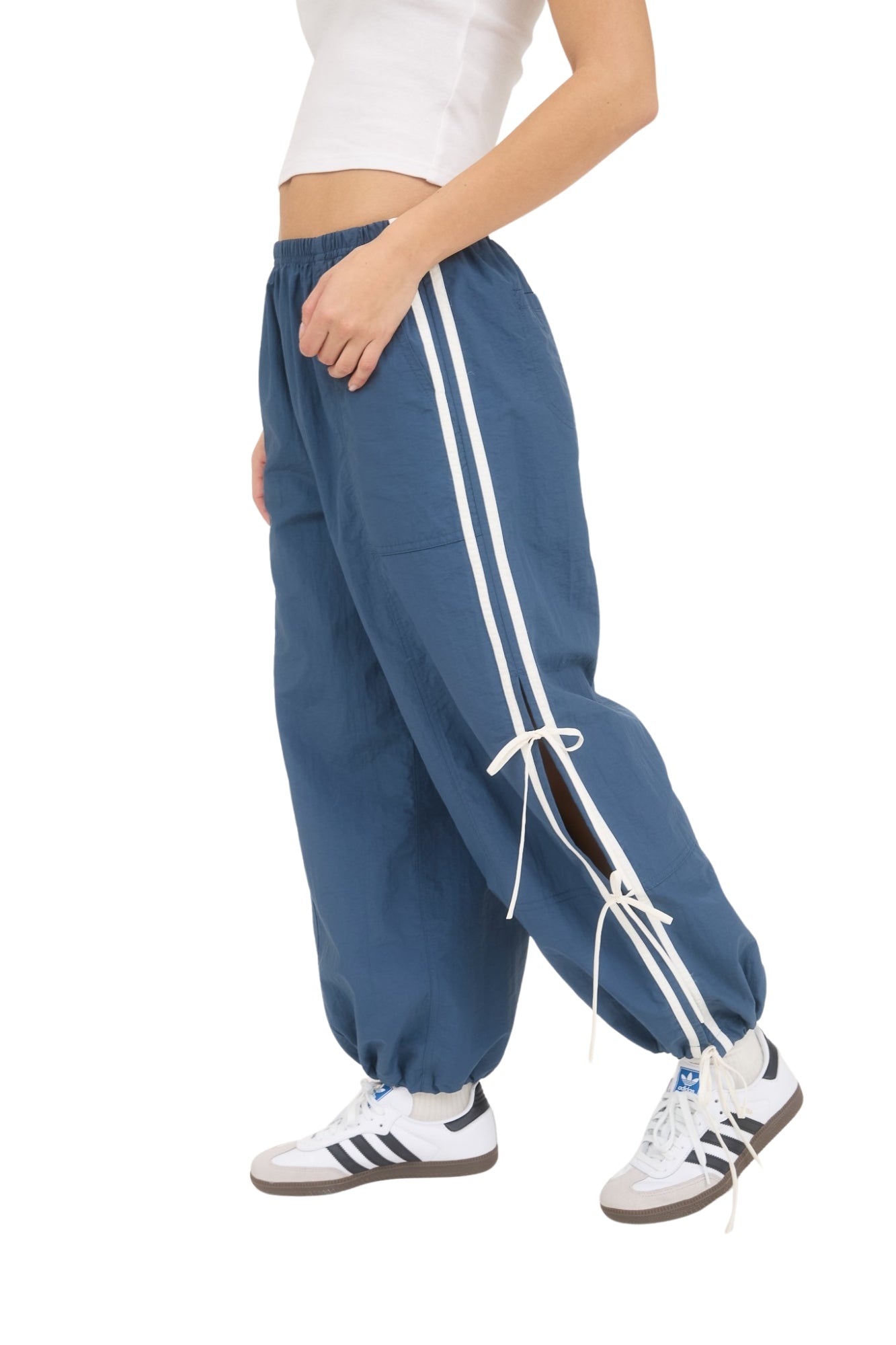 SIDE STRIPE TIE STRAP TRACK JOGGERS