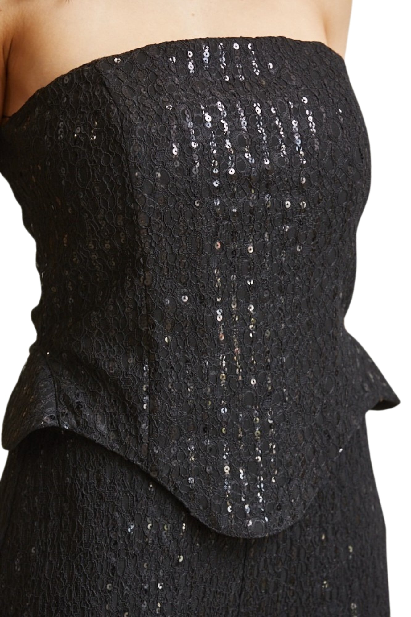 SEQUIN LACE CORSET TOP & PANTS SET