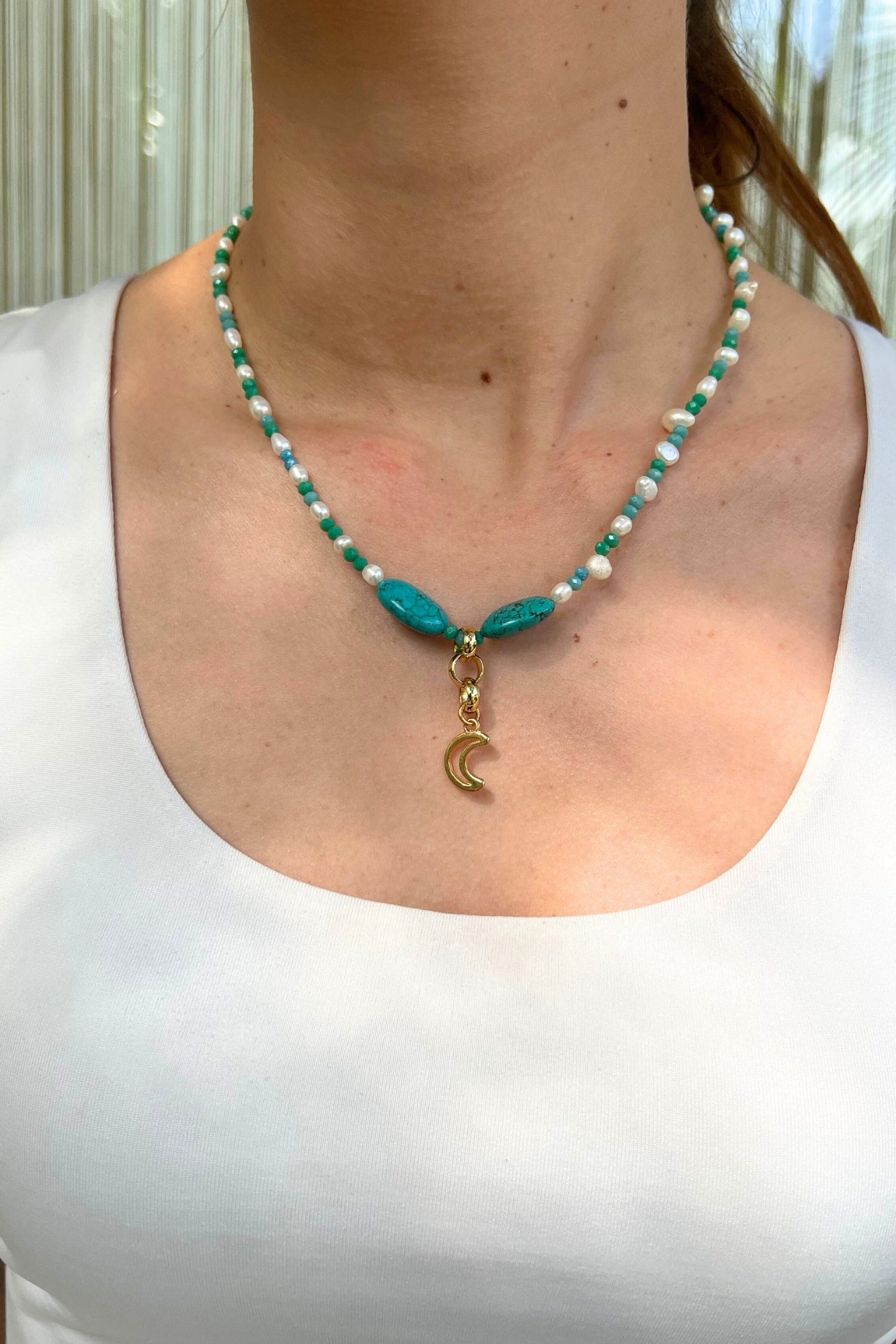 TURQUOISE & PEARLS NECKLACE