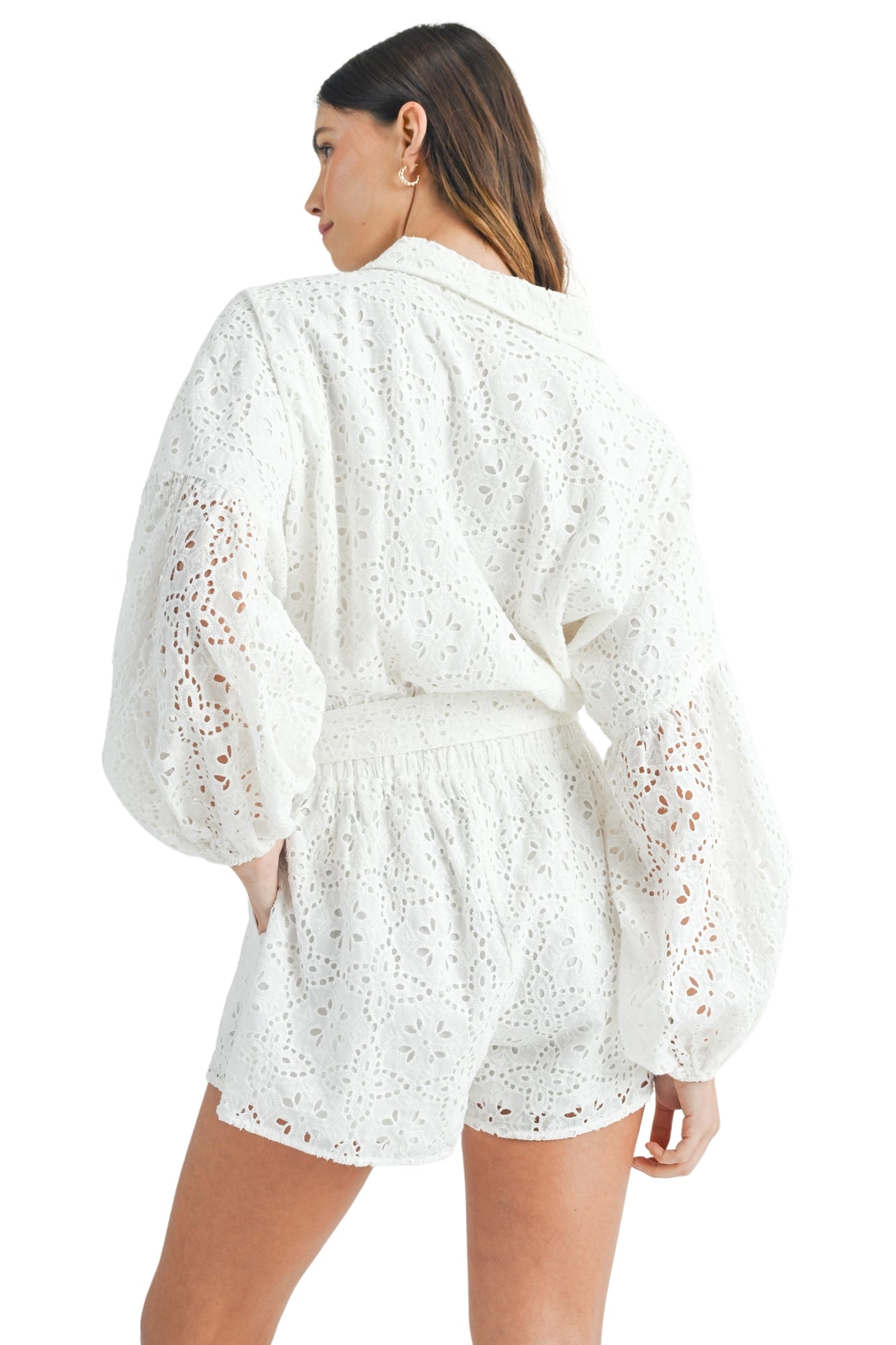 EYELET LACE ROMPER