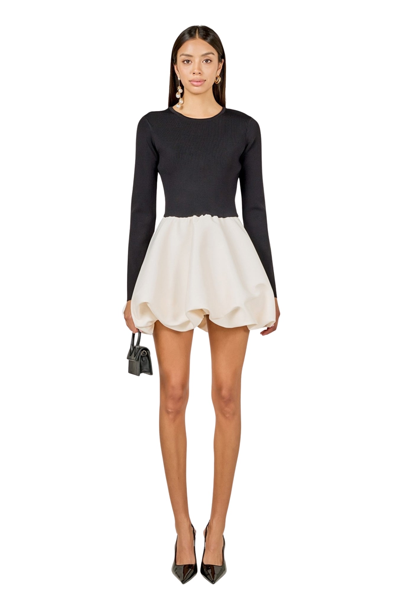 LONG SLEEVE OPEN BACK MINI DRESS