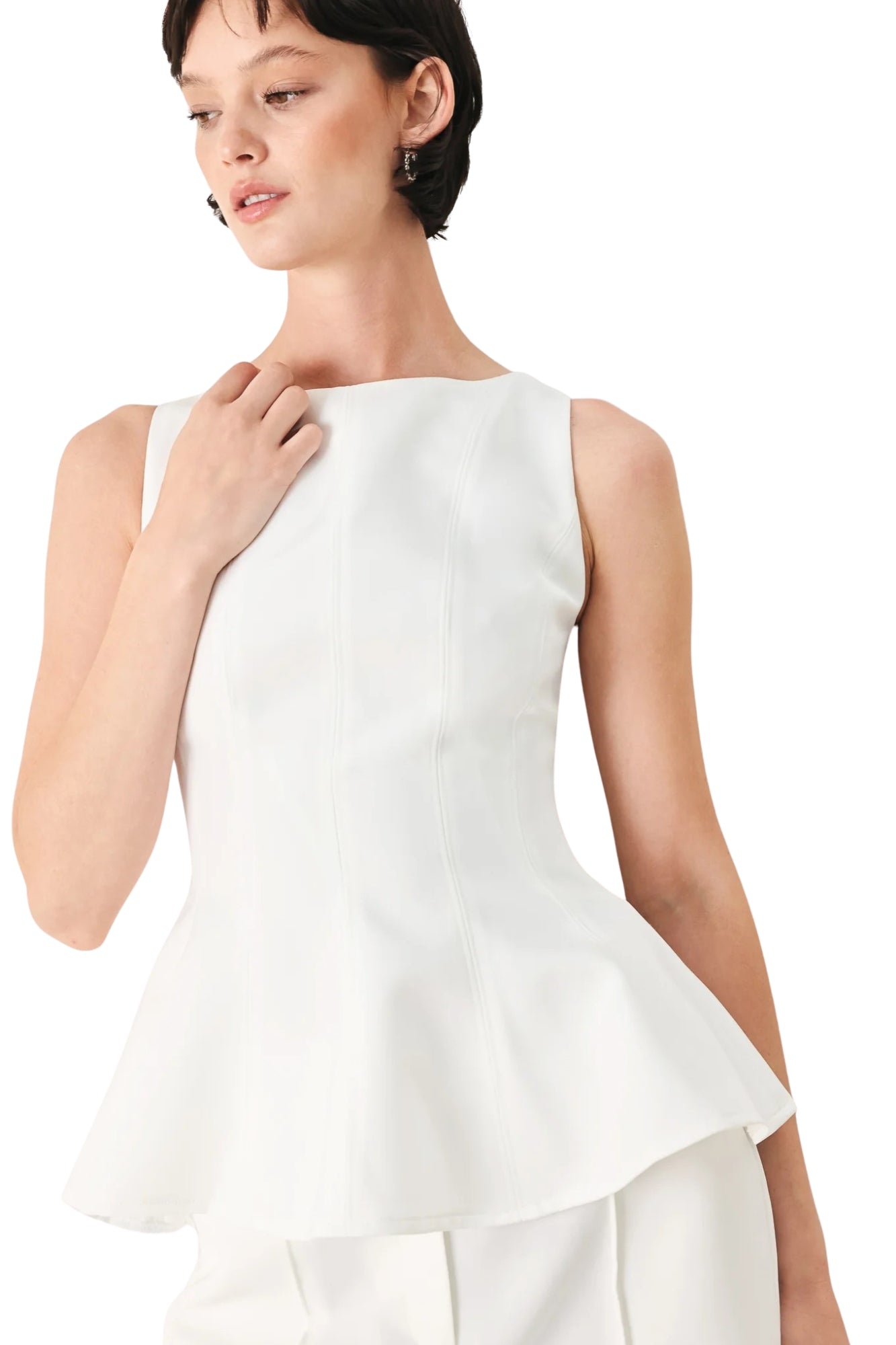 PEPLUM TOP & STRAIGHT LEG PANTS SET