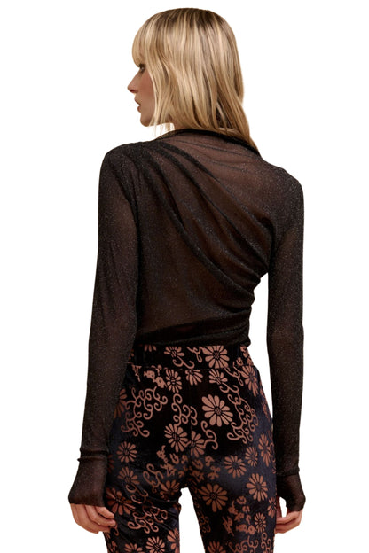 SHEER METALLIC MESH BODYSUIT