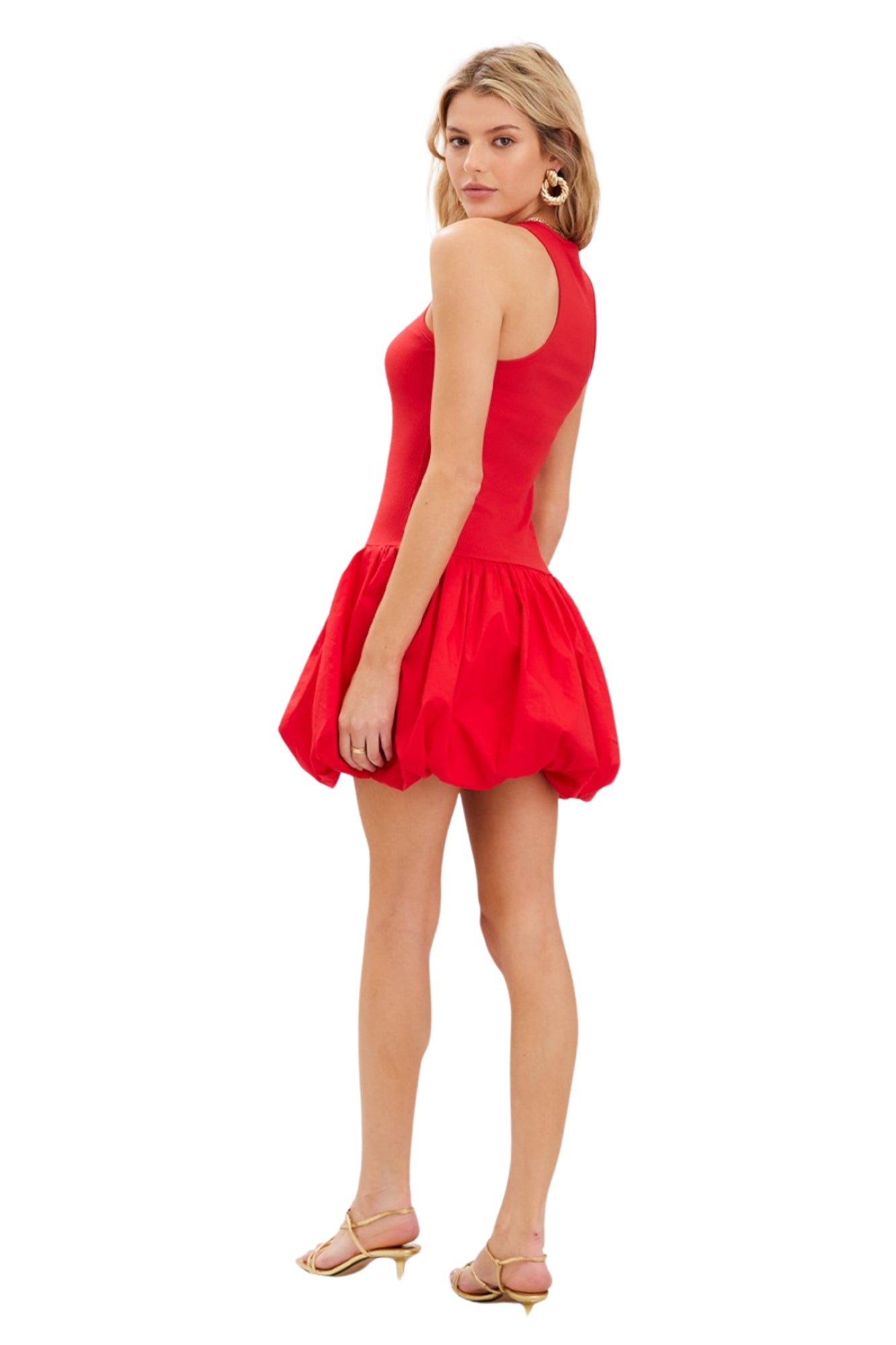 BUBBLE HEM MINI DRESS