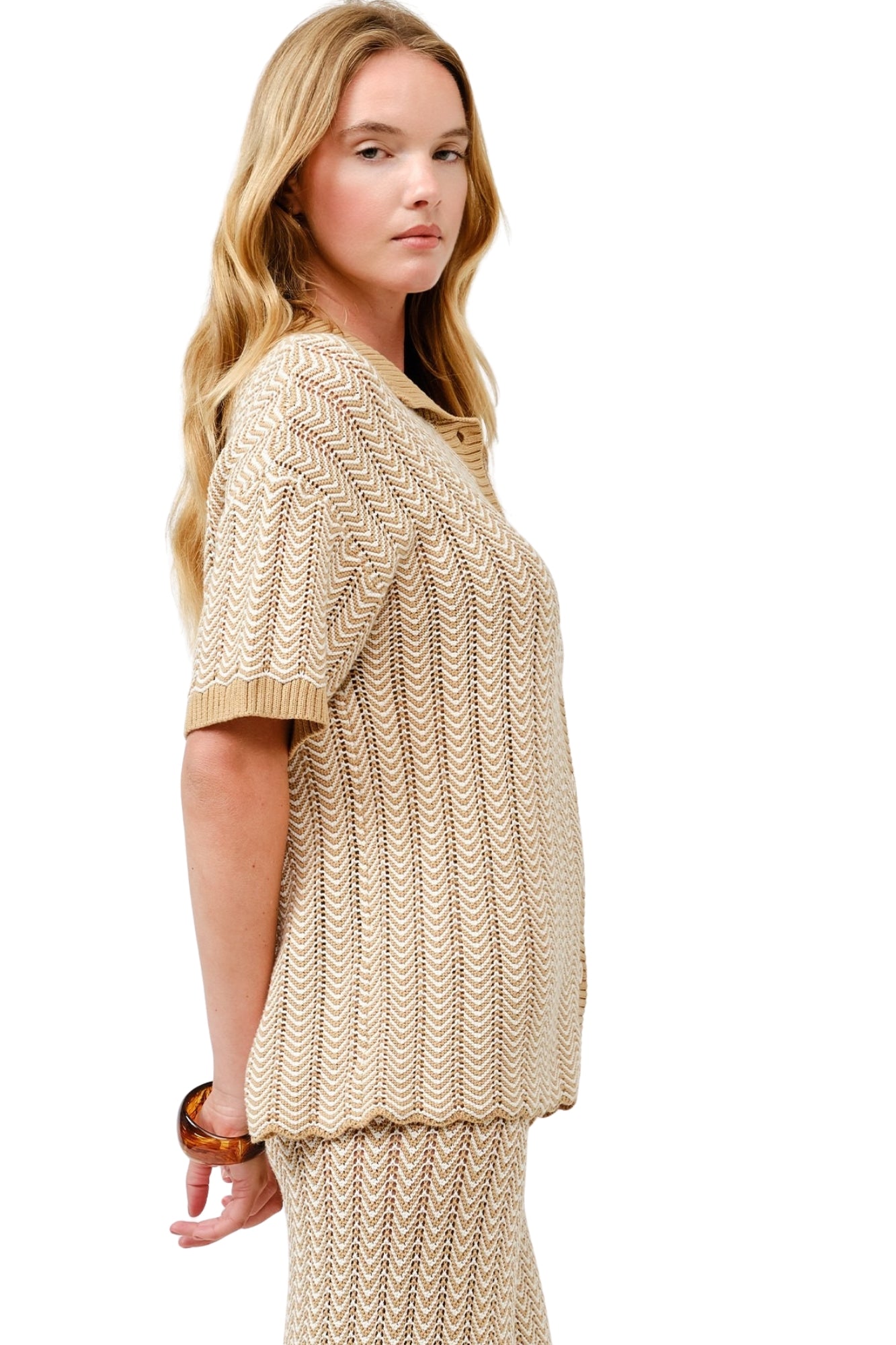 KNIT COTTON TOP & PANTS SET