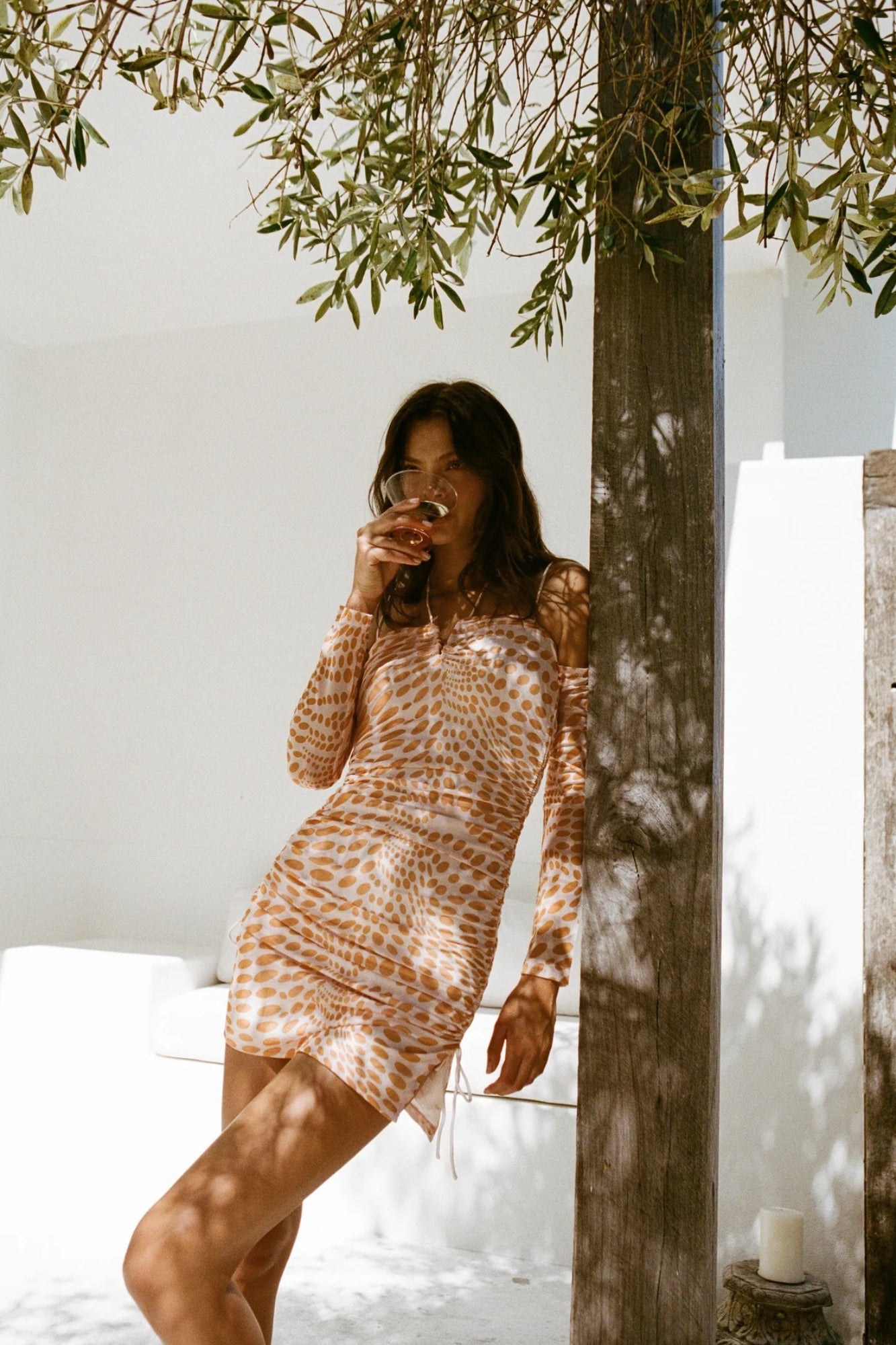 DOTTED YELLOW MINI DRESS