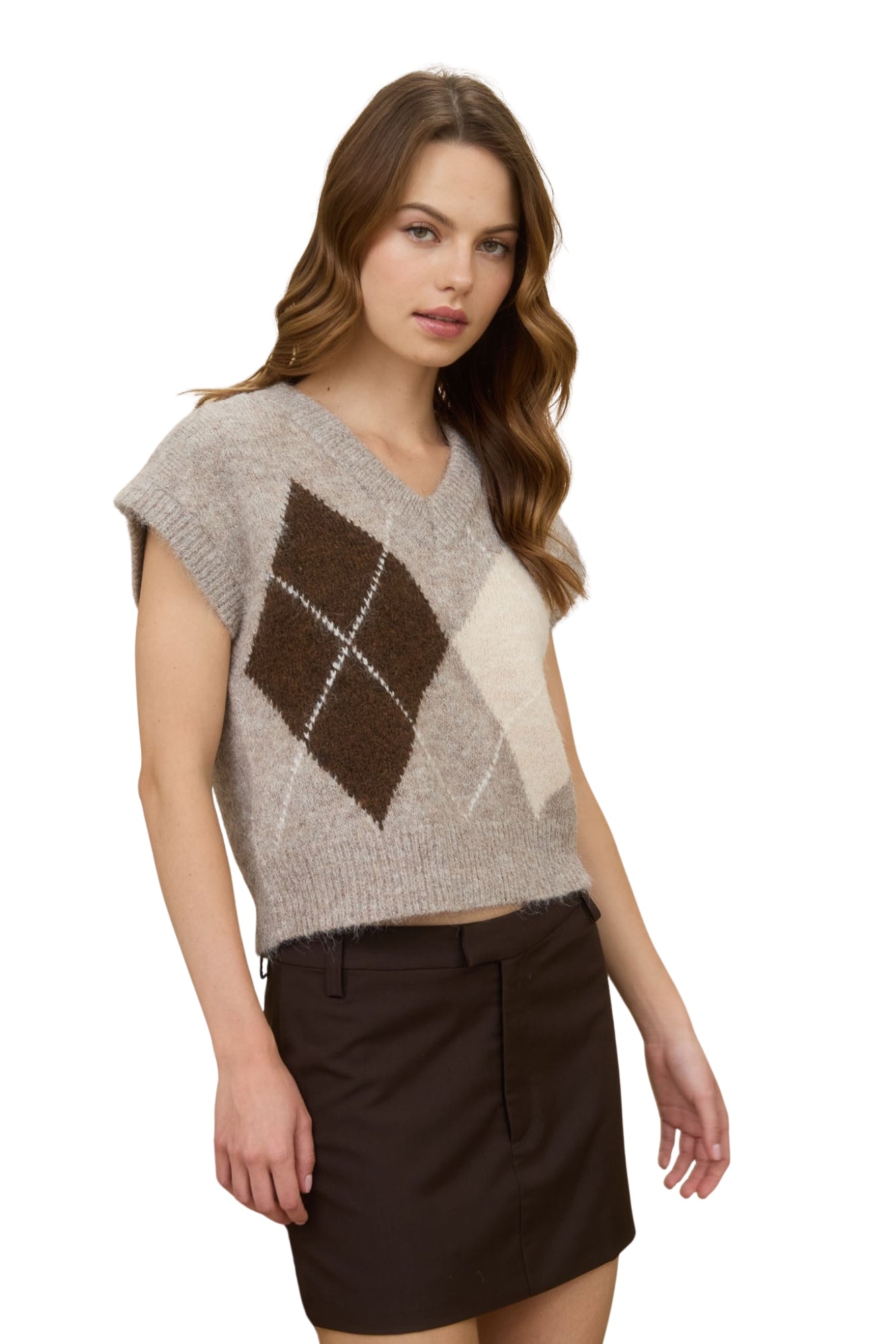 ARGYLE PATTERN SWEATER VEST