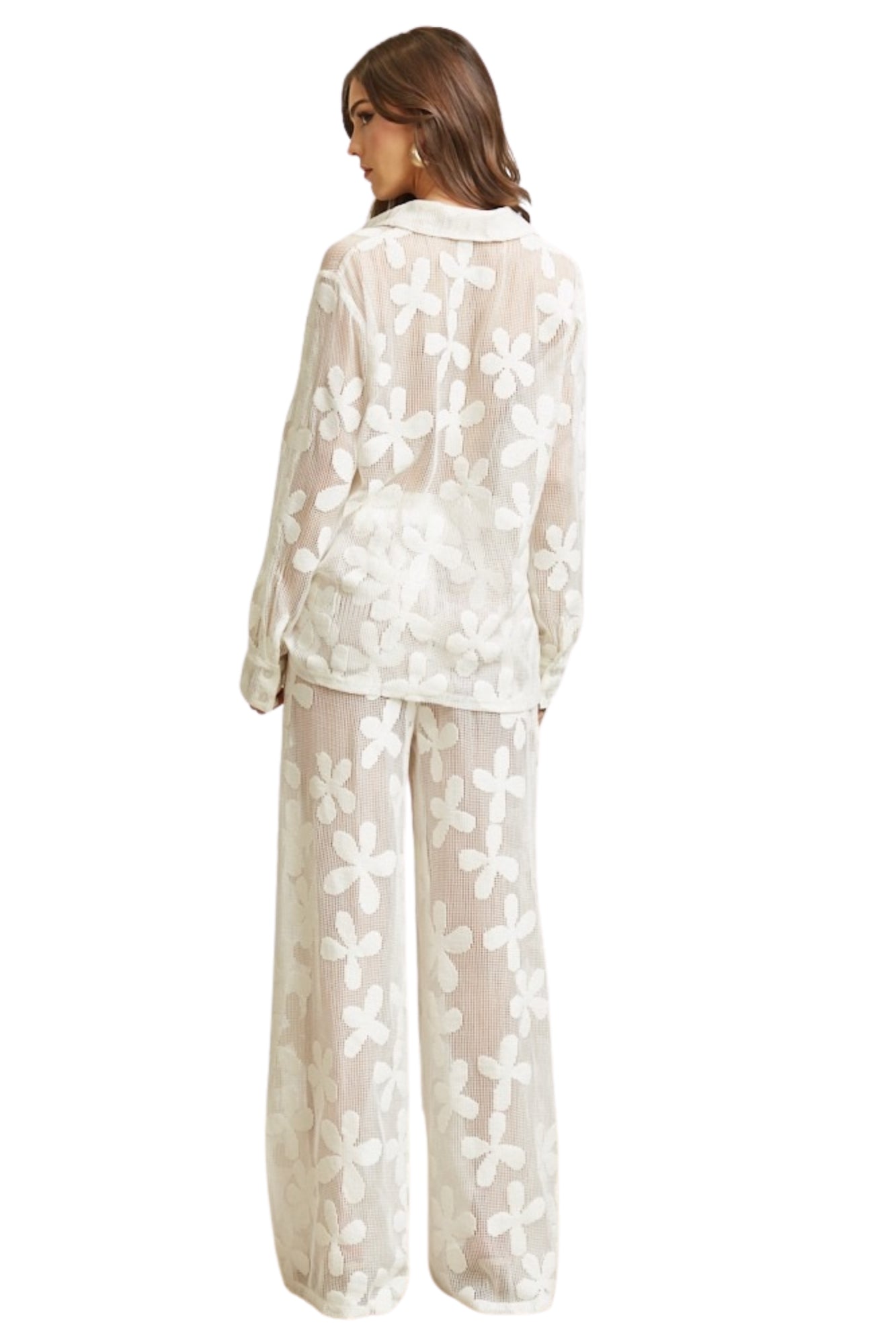 FLOWER PATTERN KNIT SET